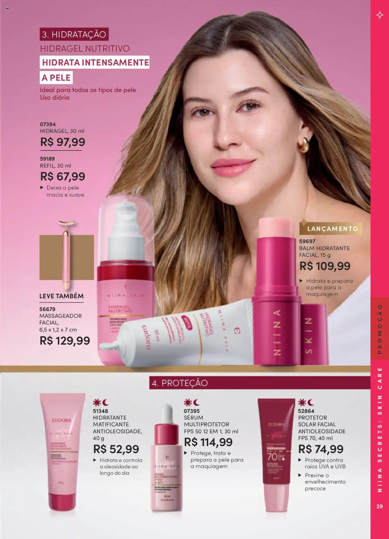 Eudora Folheto - válido de 08.09.2025 | Página: 29 | Produtos: Maquiagem, Sérum, Massageador