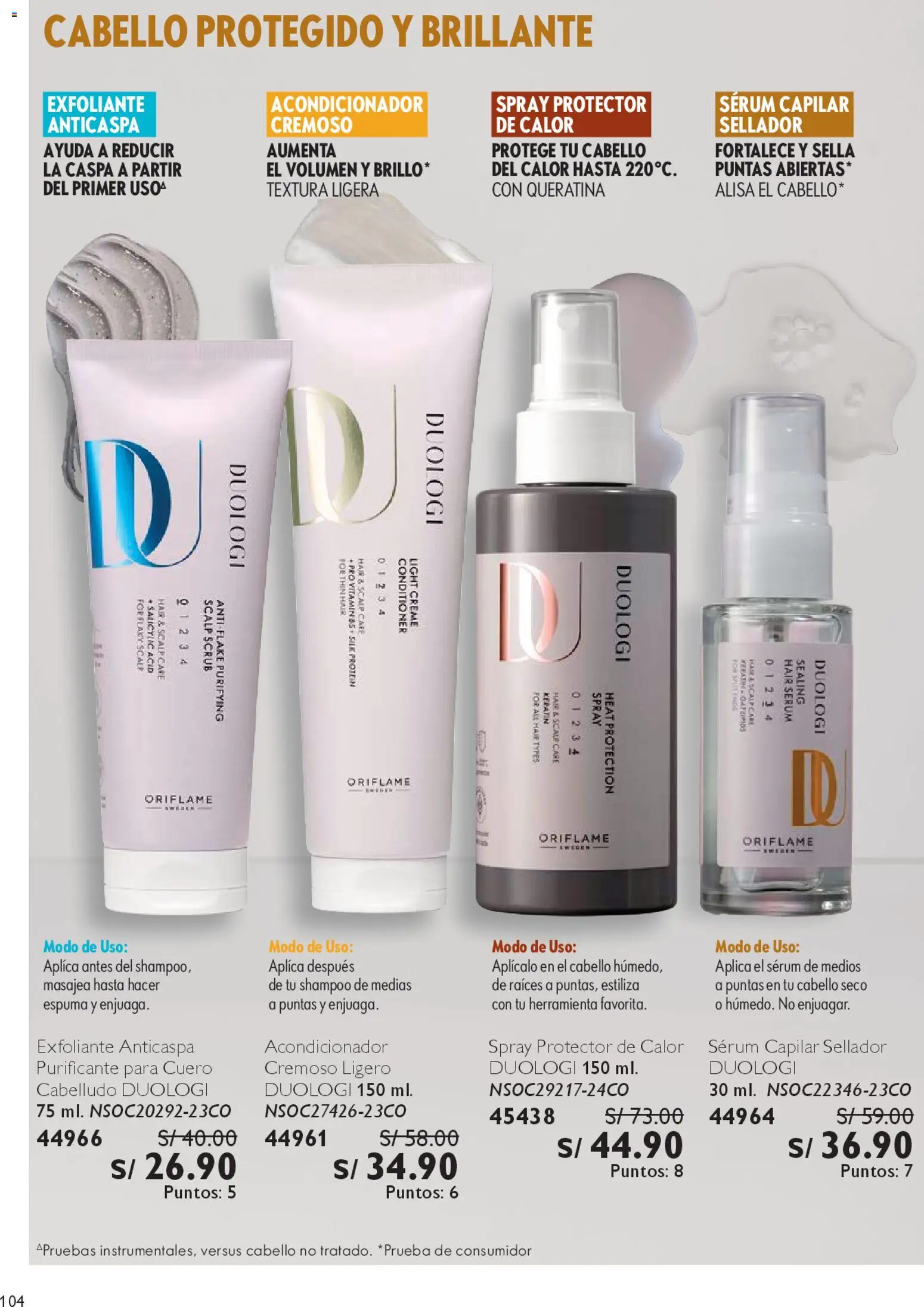 Catálogo Oriflame válido desde 25.10.2025 | Página: 104 | Productos: Exfoliante, Shampoo, Acondicionador, Medias