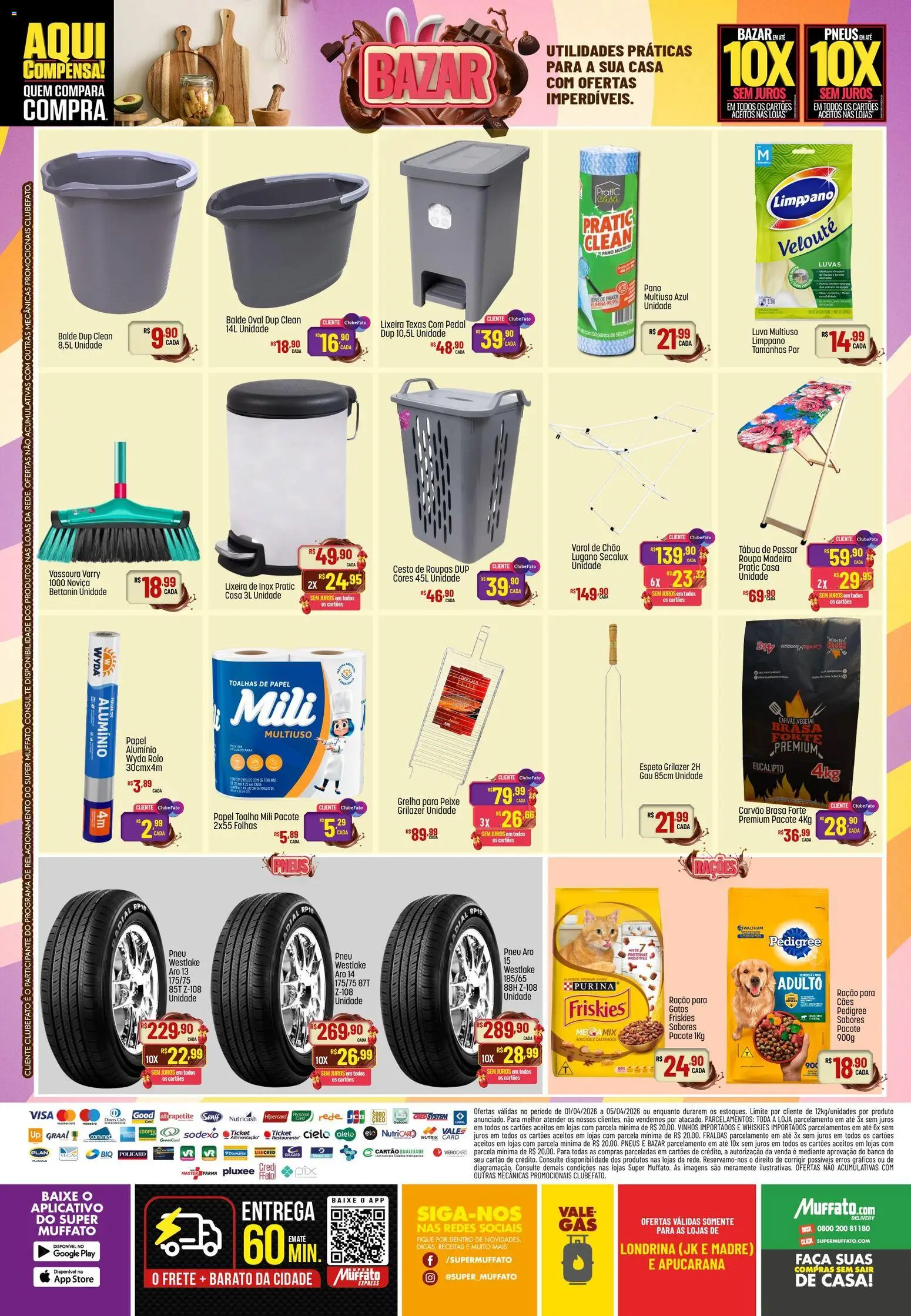 Super Muffato Folheto - válido de 01.04.2026 | Página: 8 | Produtos: Carvão vegetal, Tábua de passar, Roupas, Vassoura