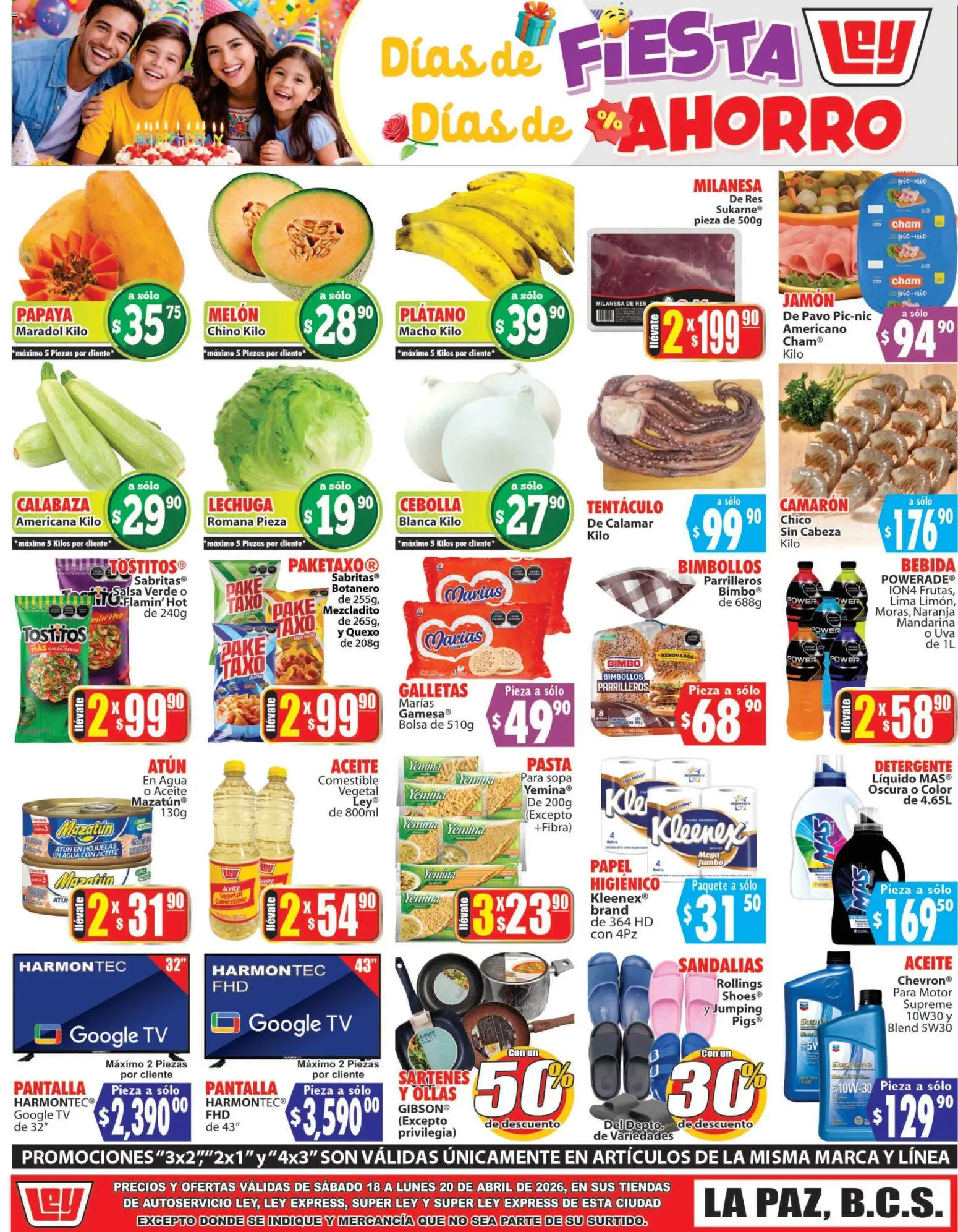 Nuevas ofertas de Casa Ley válidas en toda la República Mexicana desde el 18.04.2026. ¡Encuentra las mejores ofertas en Casa Ley folleto Autoservicio La Paz, BCS! | Página: 2 | Productos: Detergente, Melón, Sopa, Uva