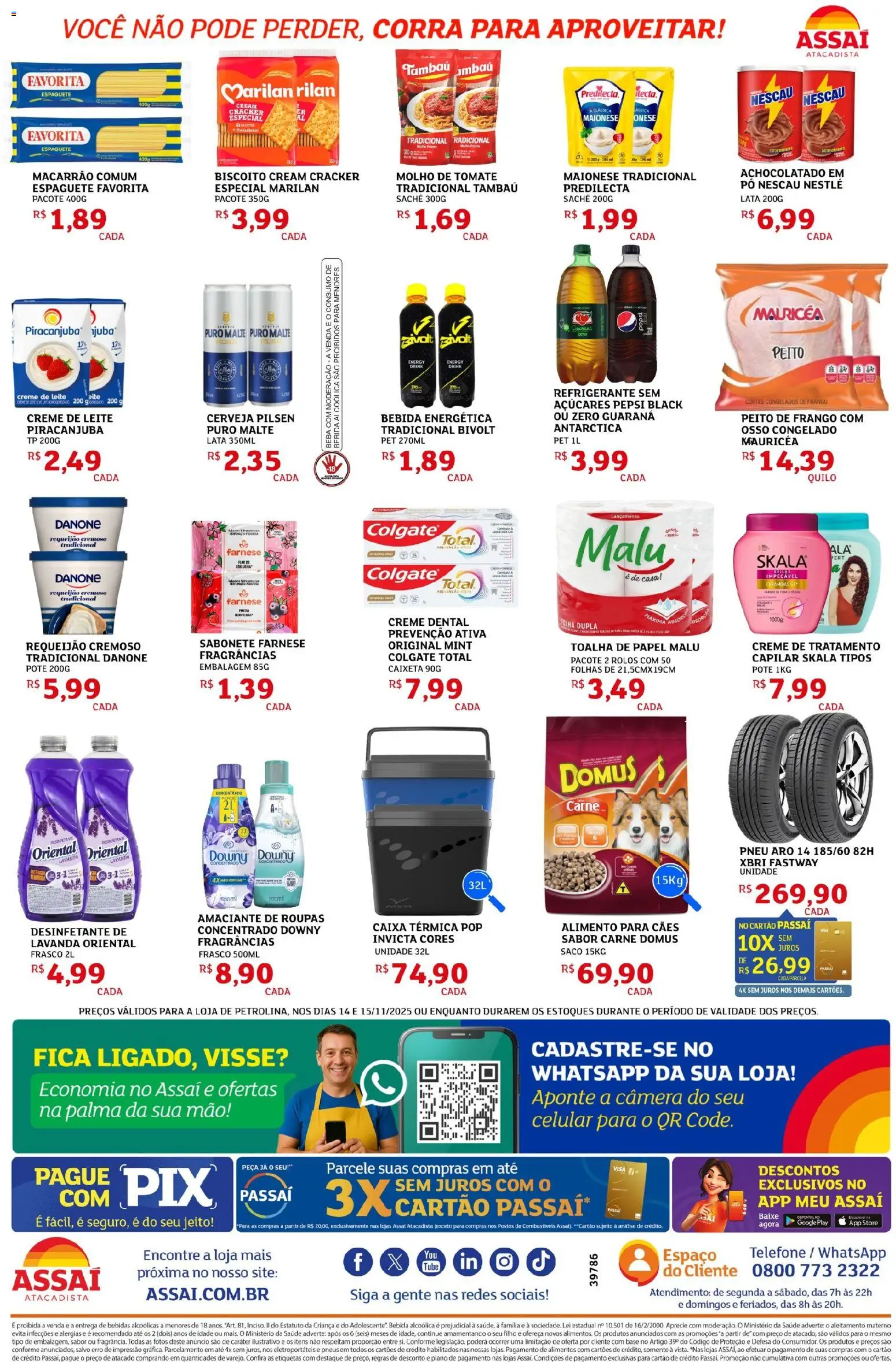 Assaí Atacadista Folheto - válido de 14.11.2025 | Página: 2 | Produtos: Guaraná, Achocolatado, Cerveja, Telefone