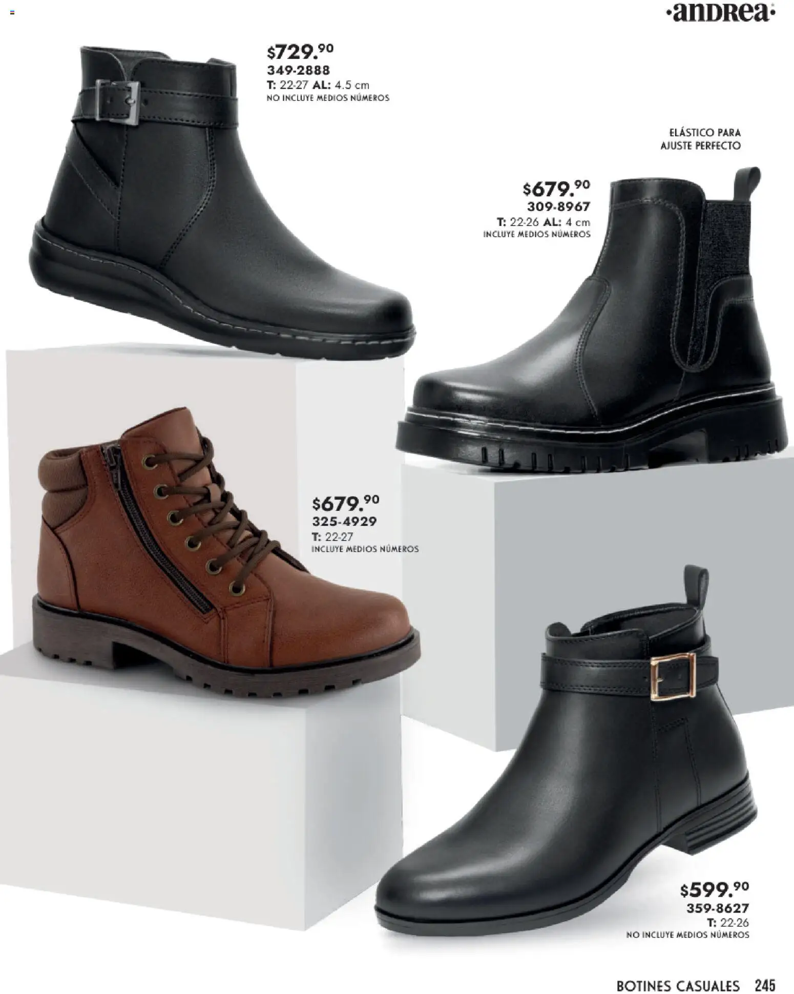 Nuevas ofertas de Andrea válidas en toda la República Mexicana desde el 25.01.2026. ¡Encuentra las mejores ofertas en Andrea catálogo Calzado Dama! | Página: 245 | Productos: Botines