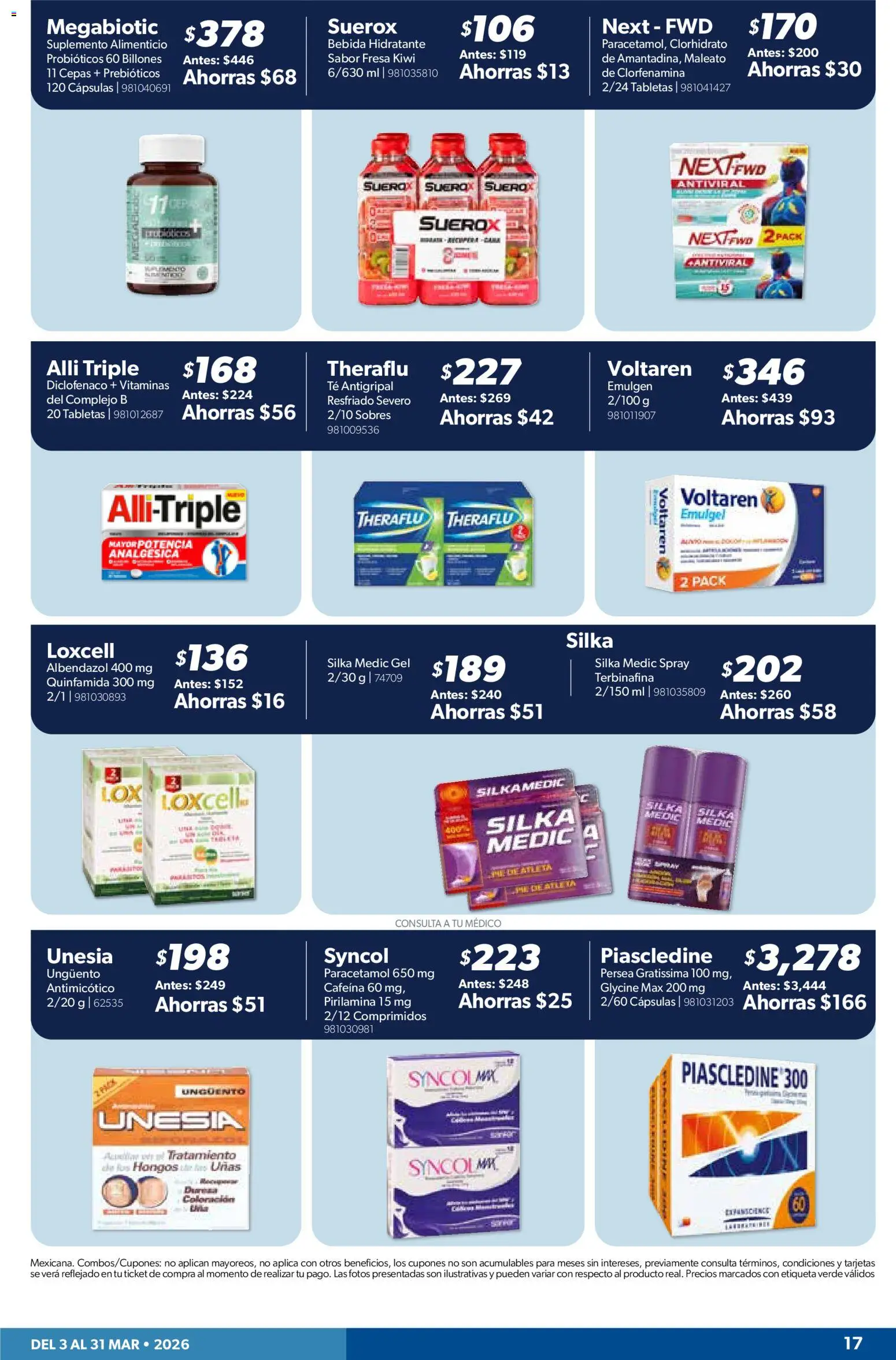Nuevas ofertas de Sam's Club válidas en toda la República Mexicana desde el 03.03.2026. ¡Encuentra las mejores ofertas en Sam's Club catálogo! | Página: 17 | Productos: Fresa, Hongos, Antigripal, Vitaminas
