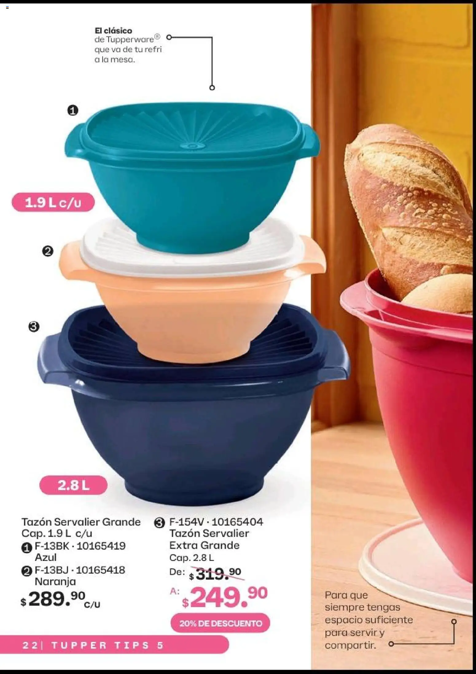 Nuevas ofertas de Tupperware válidas en toda la República Mexicana desde el 20.04.2026. ¡Encuentra las mejores ofertas en Tupperware catálogo! | Página: 22 | Productos: Tupper