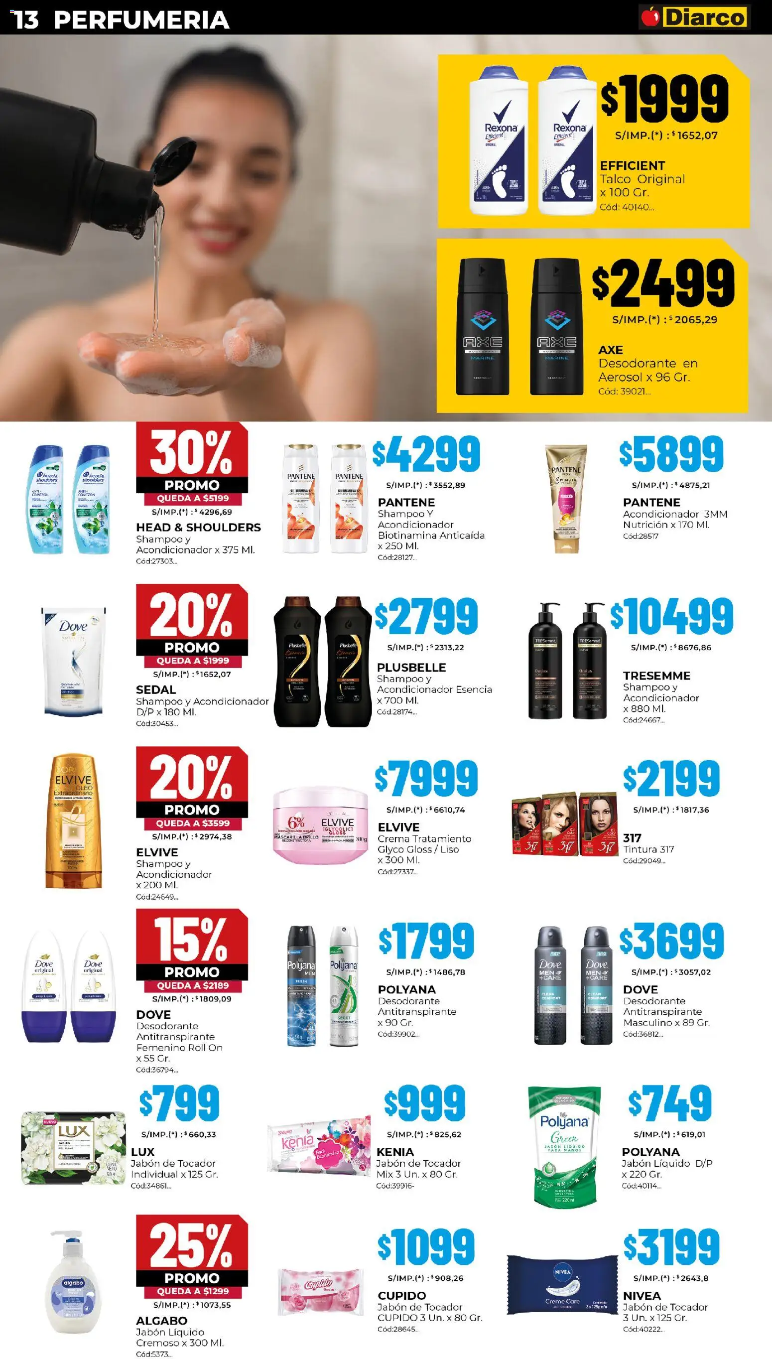 Diarco - Ofertas Interior │ válido desde el 27.10.2025 | Página: 13 | Productos: Tintura, Acondicionador, Jabón, Desodorante