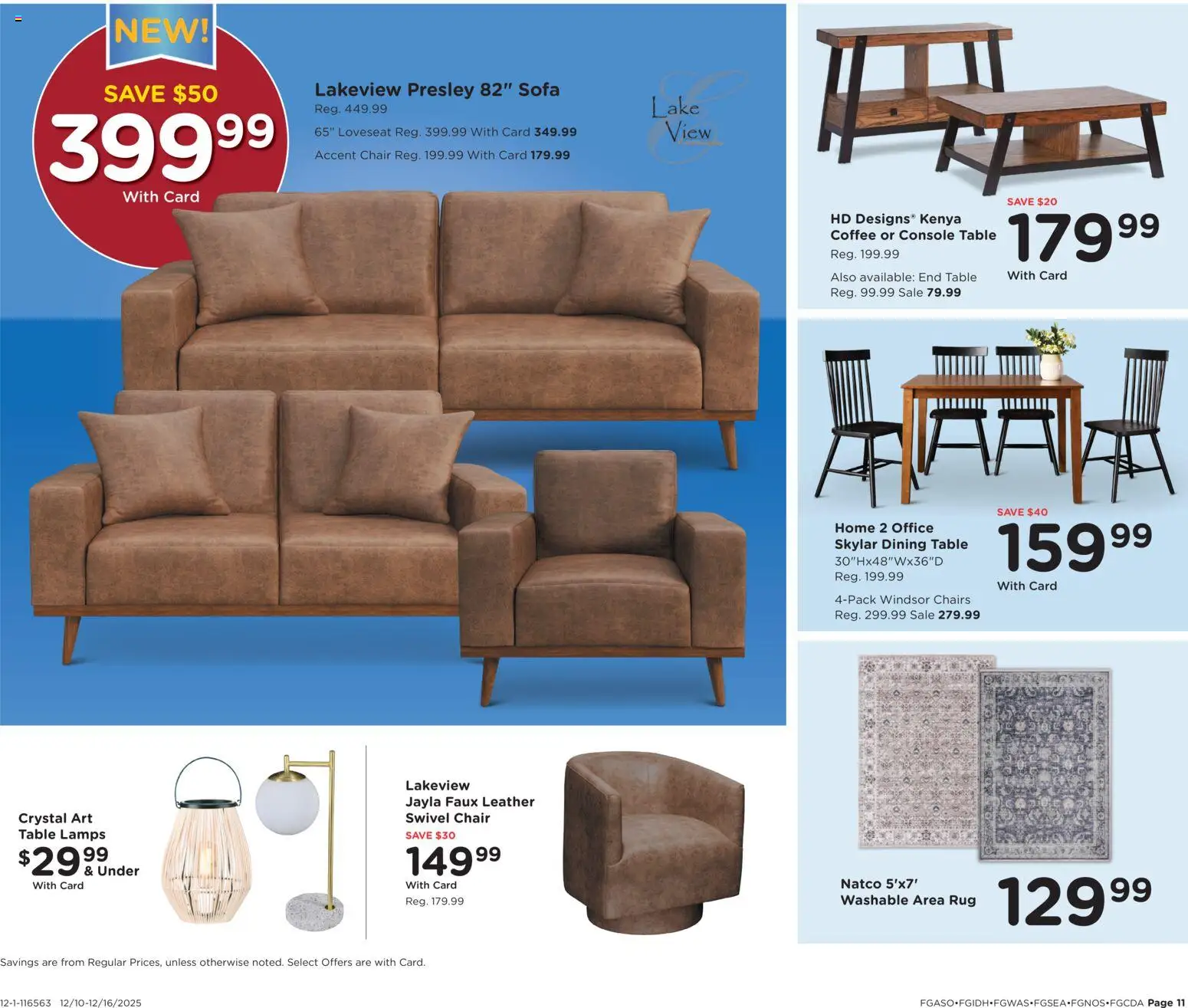Fred Meyer Home & Apparel - valid from 10.12.2025 | Page: 13 | Products: Sofa, Table, Chair, Coffee
