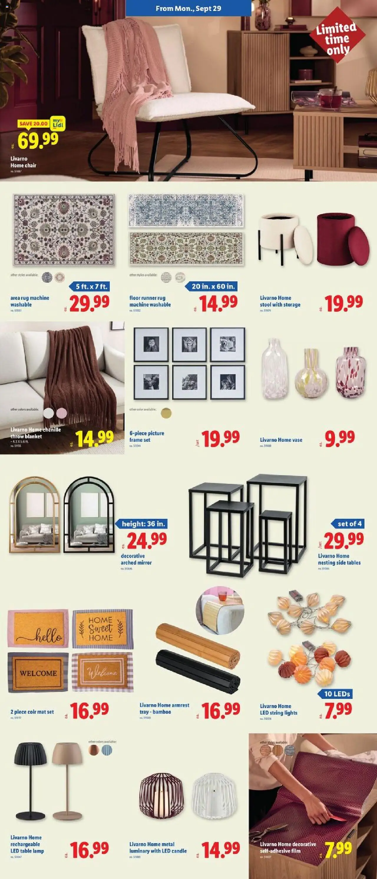 Lidl Weekly Ad - NY - valid from 24.09.2025 | Page: 5 | Products: Table, Chair, Vase, Lamp