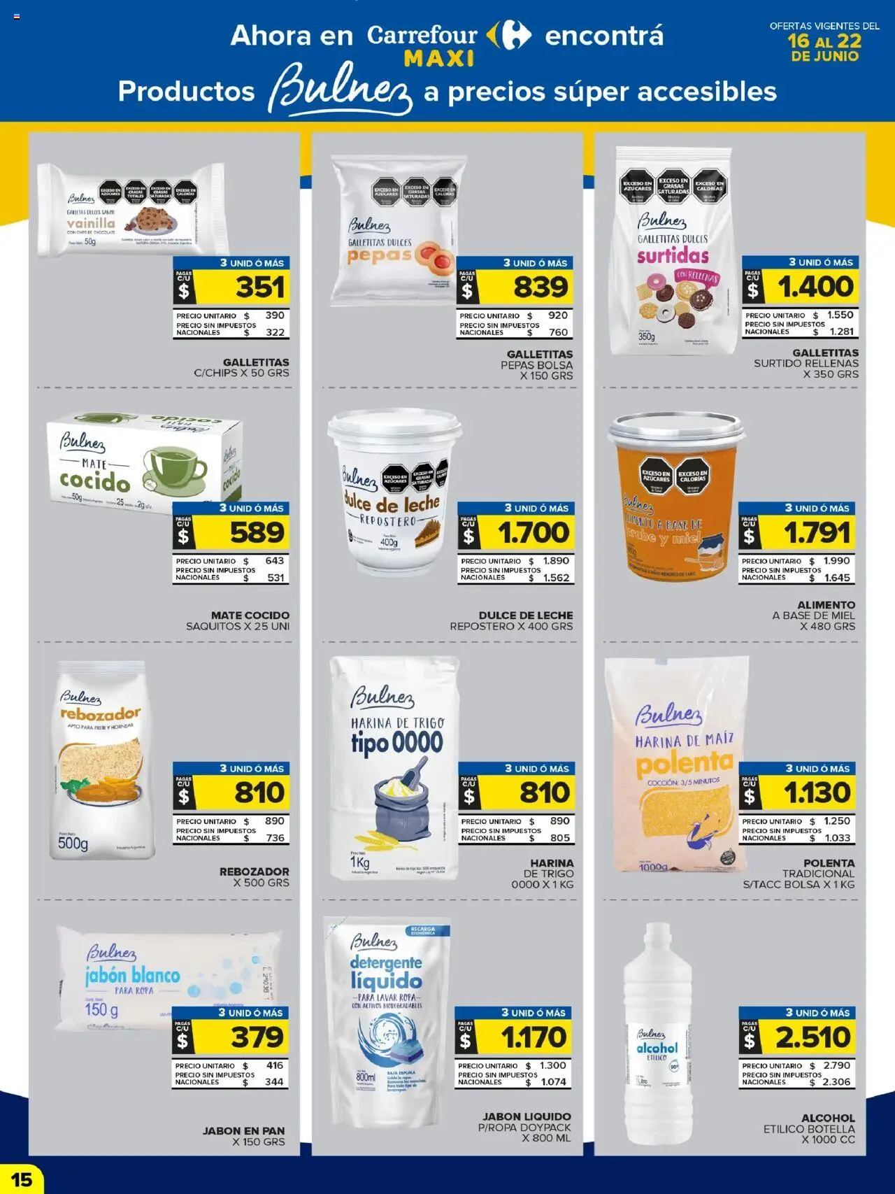 Carrefour Maxi catálogo │ válido desde el 16.06.2025 | Página: 15 | Productos: Galletitas, Dulce de leche, Detergente, Galletas