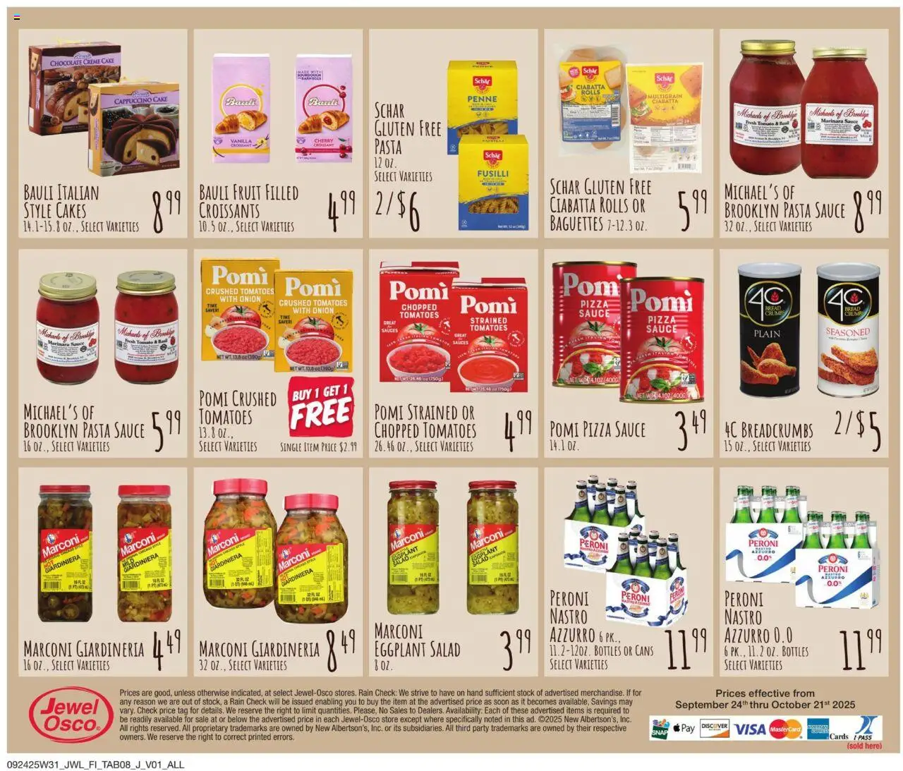 Jewel Osco Specialty Publication - valid from 24.09.2025 | Page: 8 | Products: Chocolate, Pizza, Tomatoes, Salad