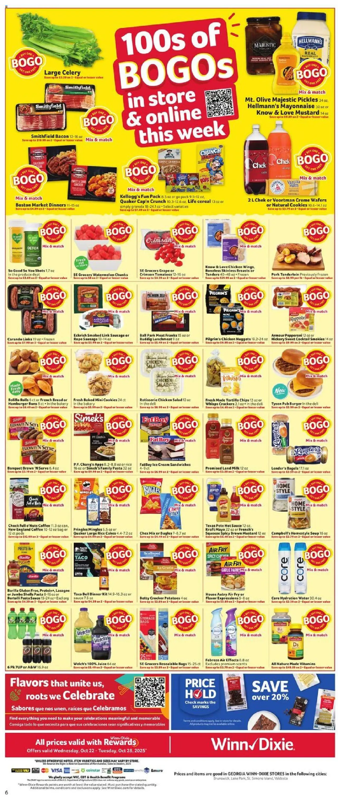 Winn Dixie Weekly Ad - valid from 22.10.2025 | Page: 9 | Products: Nuts, Water, Sausage, Watermelon