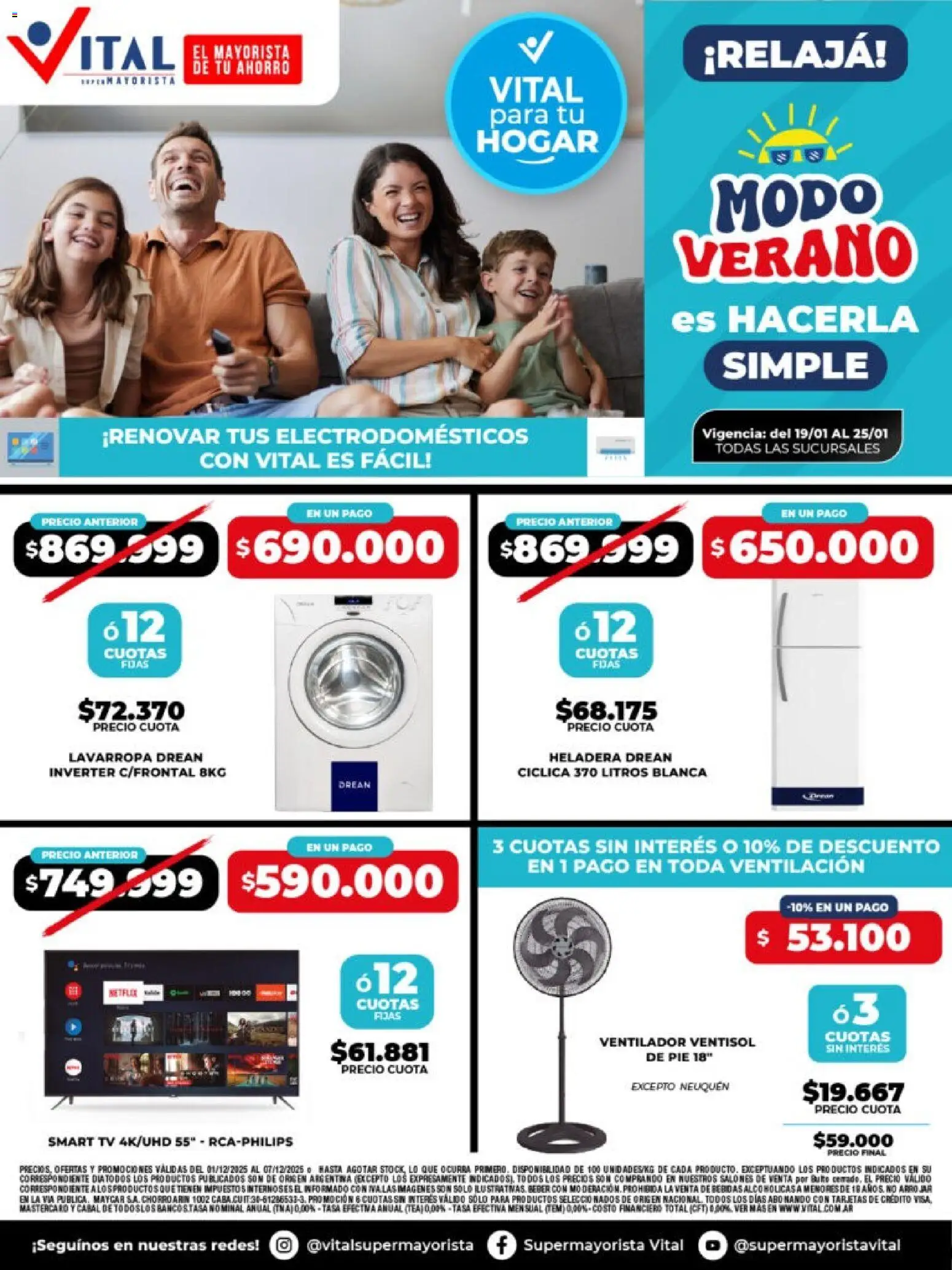 Vital - Especial de nonfood │ válido desde el 19.01.2026 | Página: 1 | Productos: Ventilador, Heladera