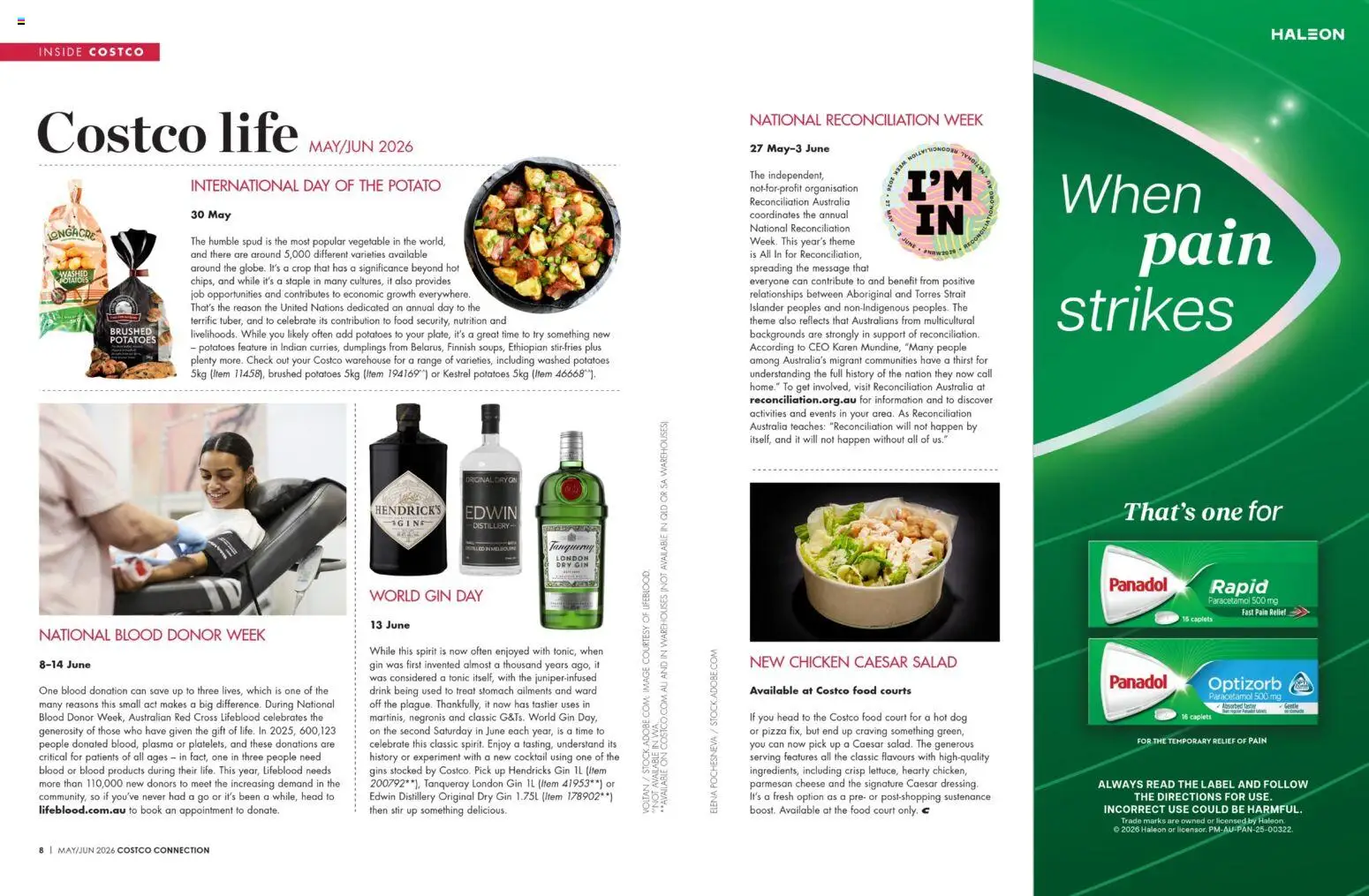 Costco catalogue - valid from 01.05.2026 | Page: 5 | Products: Cheese, Gin, Potatoes, Pain relief