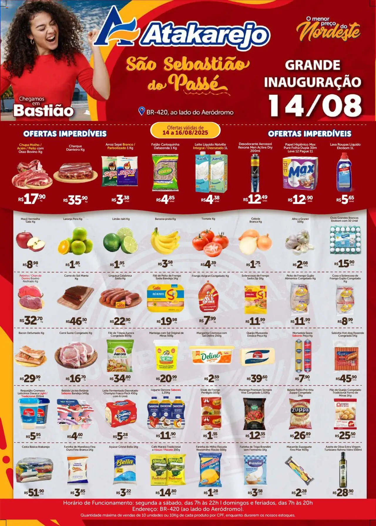 Atakarejo Folheto - válido de 14.08.2025 | Página: 1 | Produtos: Cesta, Macarrão, Sal, Azeite