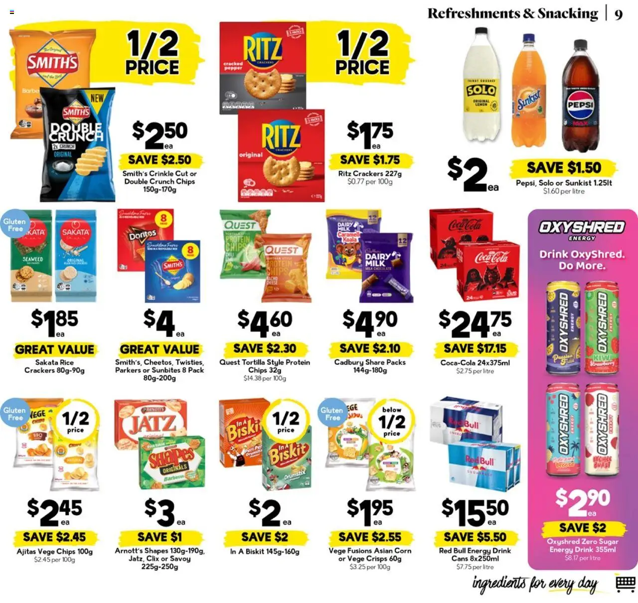 Drakes catalogue - valid from 17.09.2025 | Page: 9 | Products: Energy drink, Chocolate, Rice, Chips