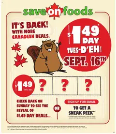 Preview of Save on foods weekly flyer / circulaire from shop Save on foods valid from 11.09.2025