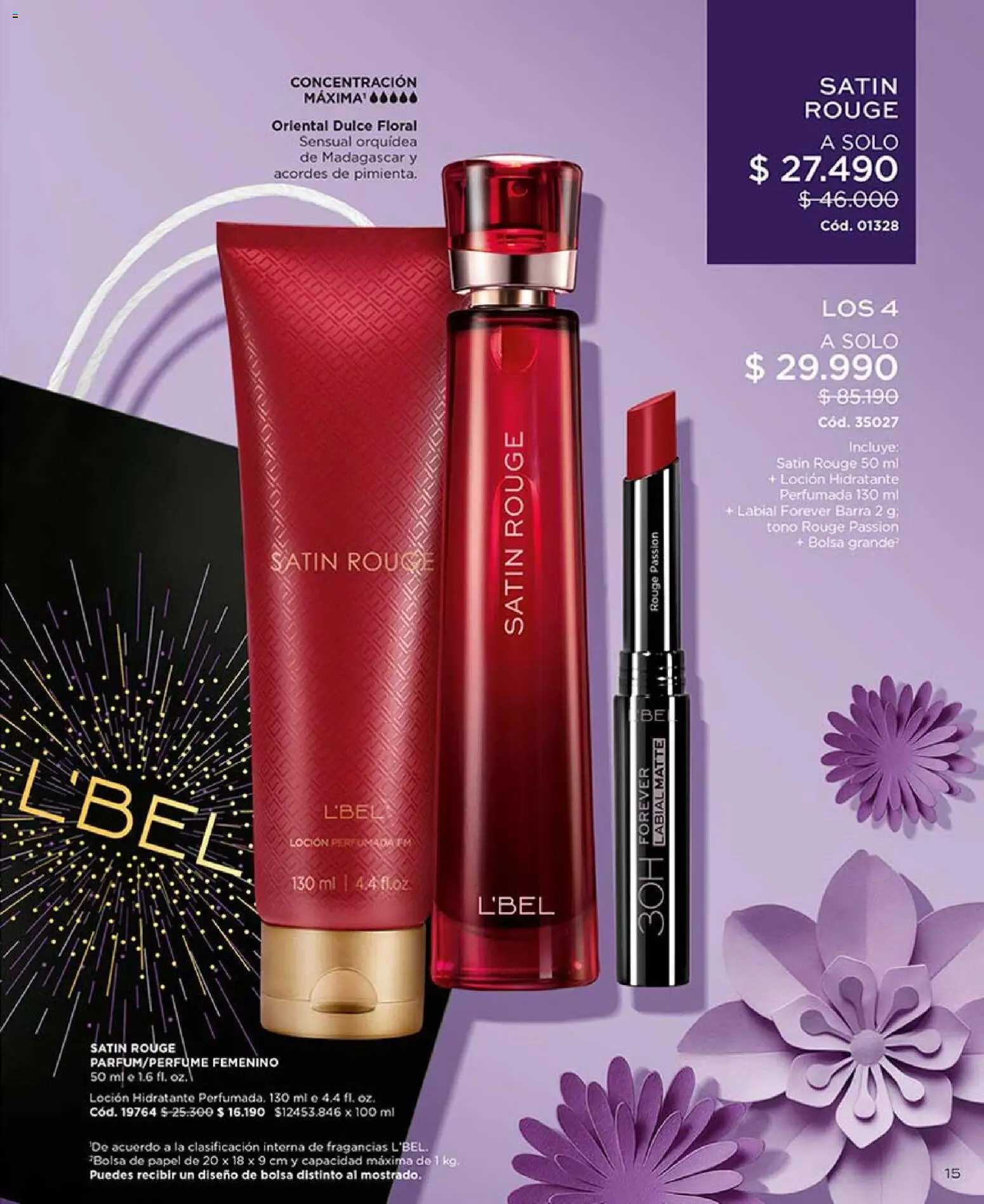 Catálogo L'Bel Campaña 7 │ válido desde el 18.04.2026 | Página: 15 | Productos: Loción, Bolsa, Labial