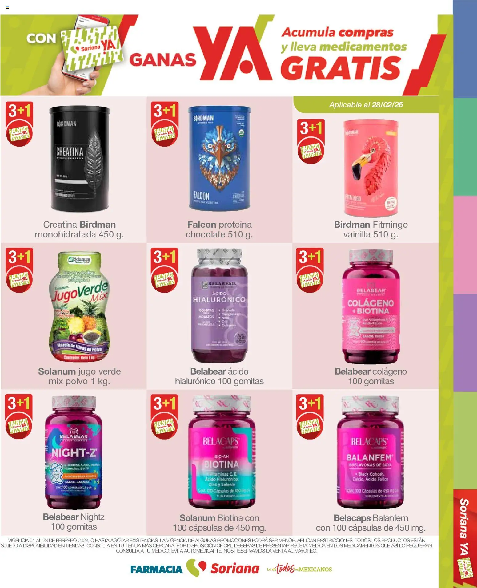 Nuevas ofertas de Soriana válidas en toda la República Mexicana desde el 01.02.2026. ¡Encuentra las mejores ofertas en Soriana - Folleto Farmacia Soriana Febrero Mercado Nacional! | Página: 26 | Productos: Chocolate, Jugo, Polvo, Gomitas