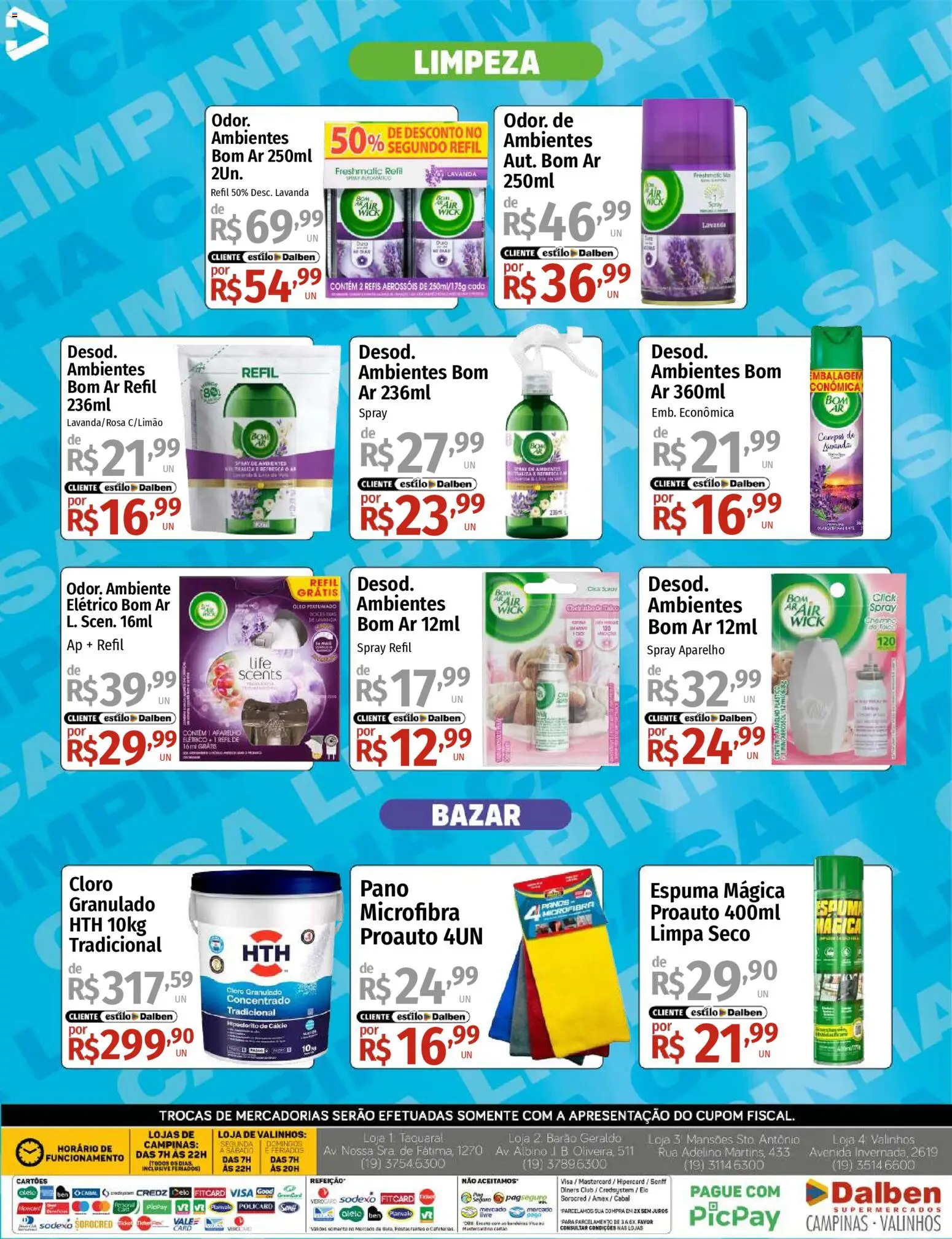 Supermercado Dalben Folheto - válido de 08.12.2025 | Página: 6 | Produtos: Cloro, Cálcio, Granulado