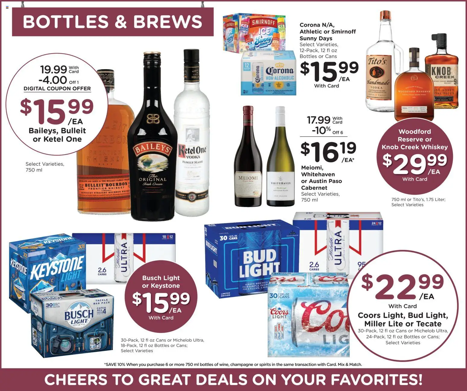 Fry's Food Weekly Ad - valid from 04.03.2026 | Page: 10 | Products: Beer, Vodka, Whiskey, Bag