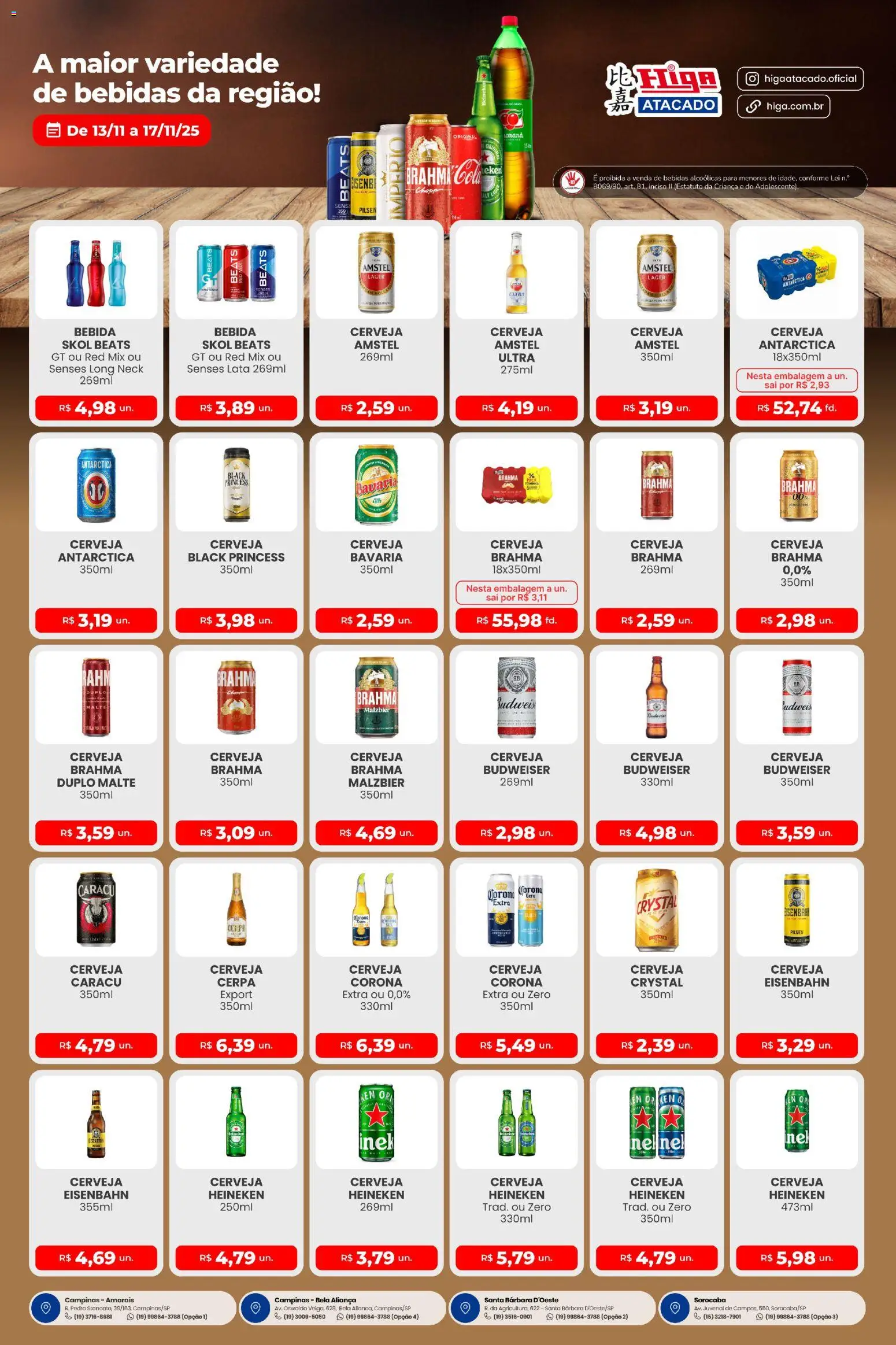 Higa Atacado Folheto - válido de 13.11.2025 | Página: 1 | Produtos: Eisenbahn, Cerveja, Heineken, Bebida