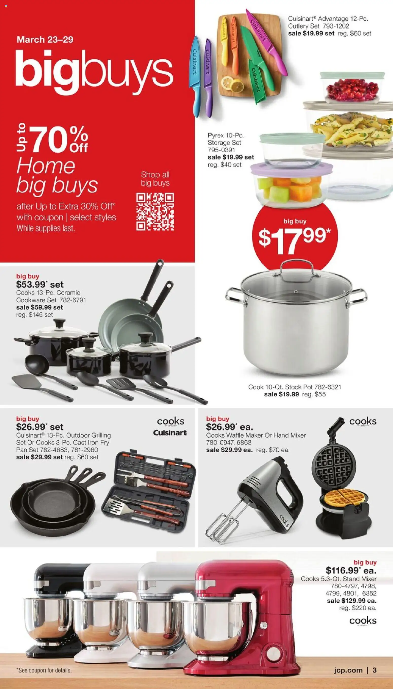 JCPenney Our Biggest Home Sale of the Season - valid from 23.03.2026 | Page: 2 | Products: Pan, Waffle Maker, Iron, Mixer