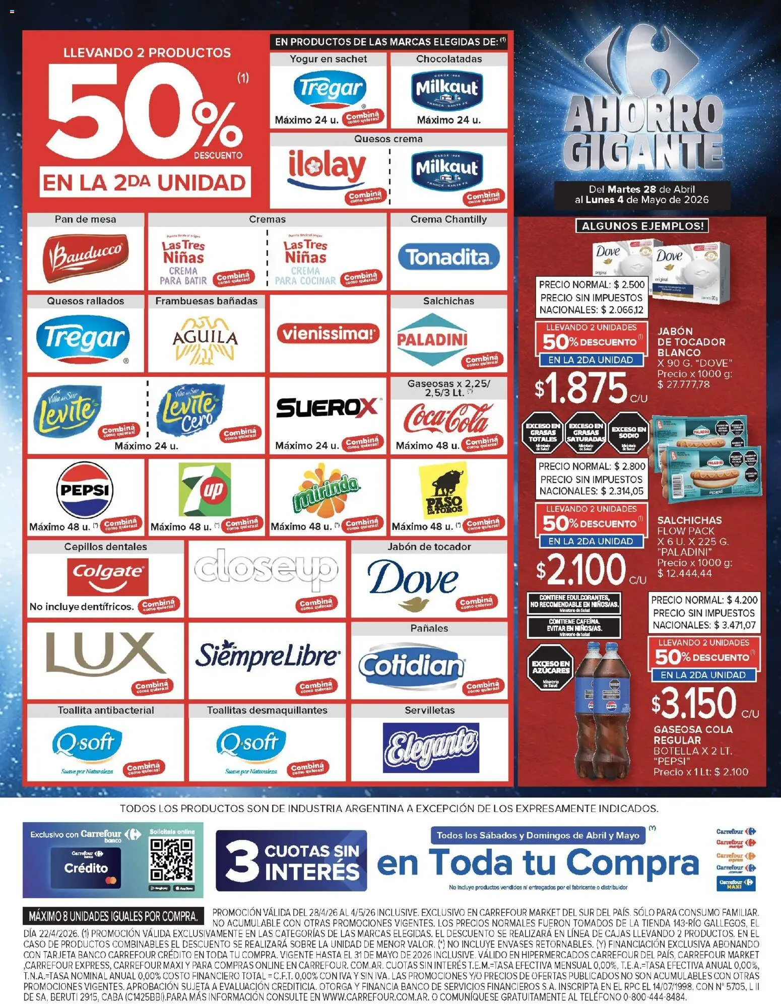 Carrefour ofertas │ válido desde el 28.04.2026 | Página: 37 | Productos: Teléfono, Botella, Servilletas, Sobre