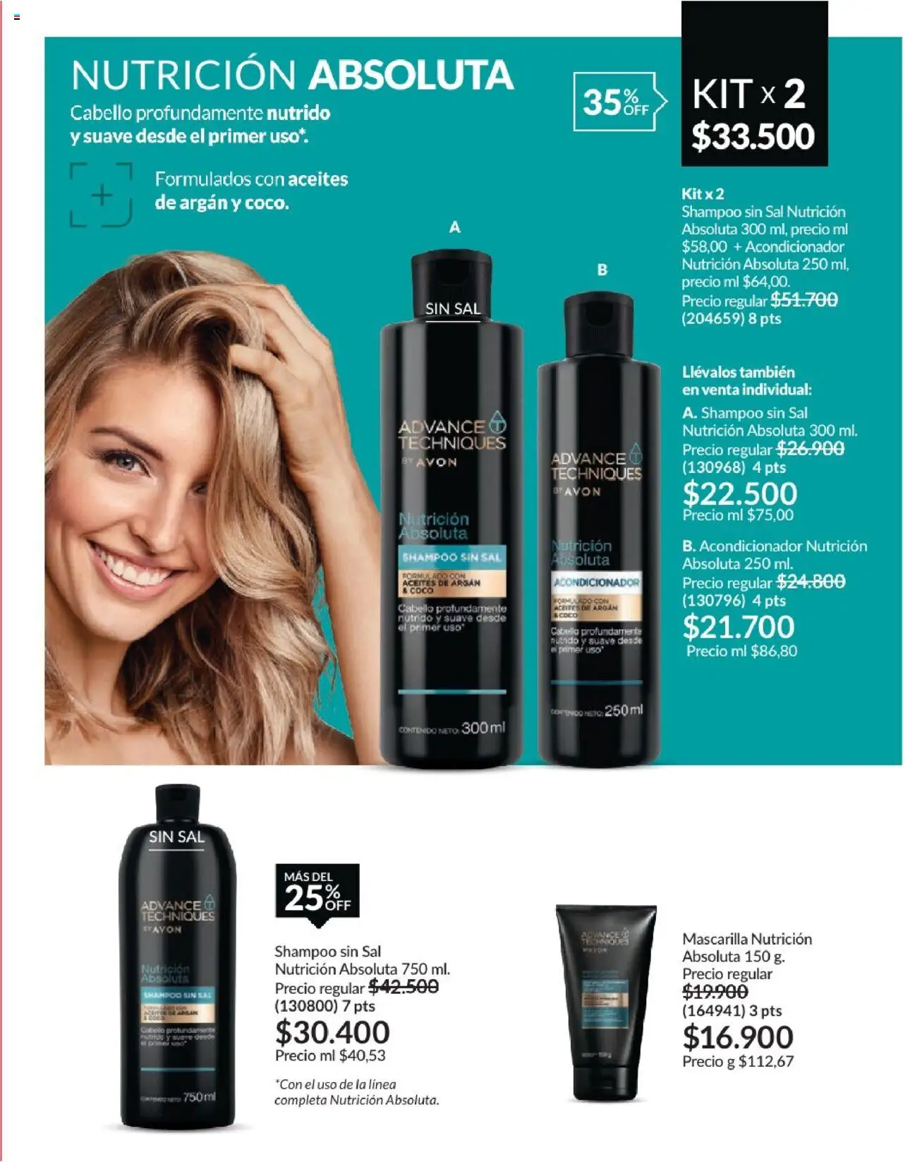 Avon revista - valida desde el 01.08.2025 | Página: 145 | Productos: Individual, Sal, Shampoo, Coco