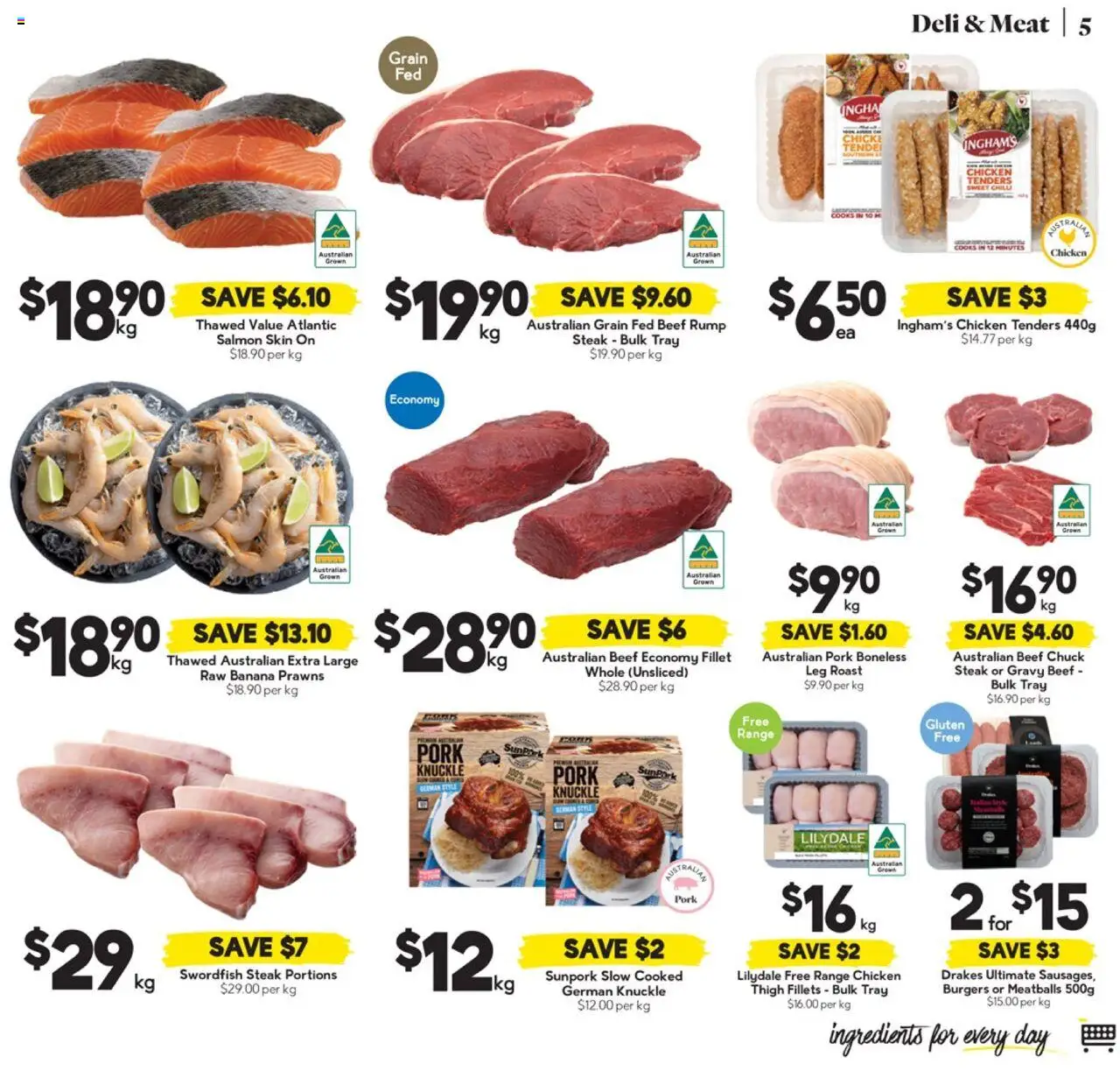 Drakes catalogue - valid from 06.08.2025 | Page: 5 | Products: Prawns, Steak, Salmon, Chilli