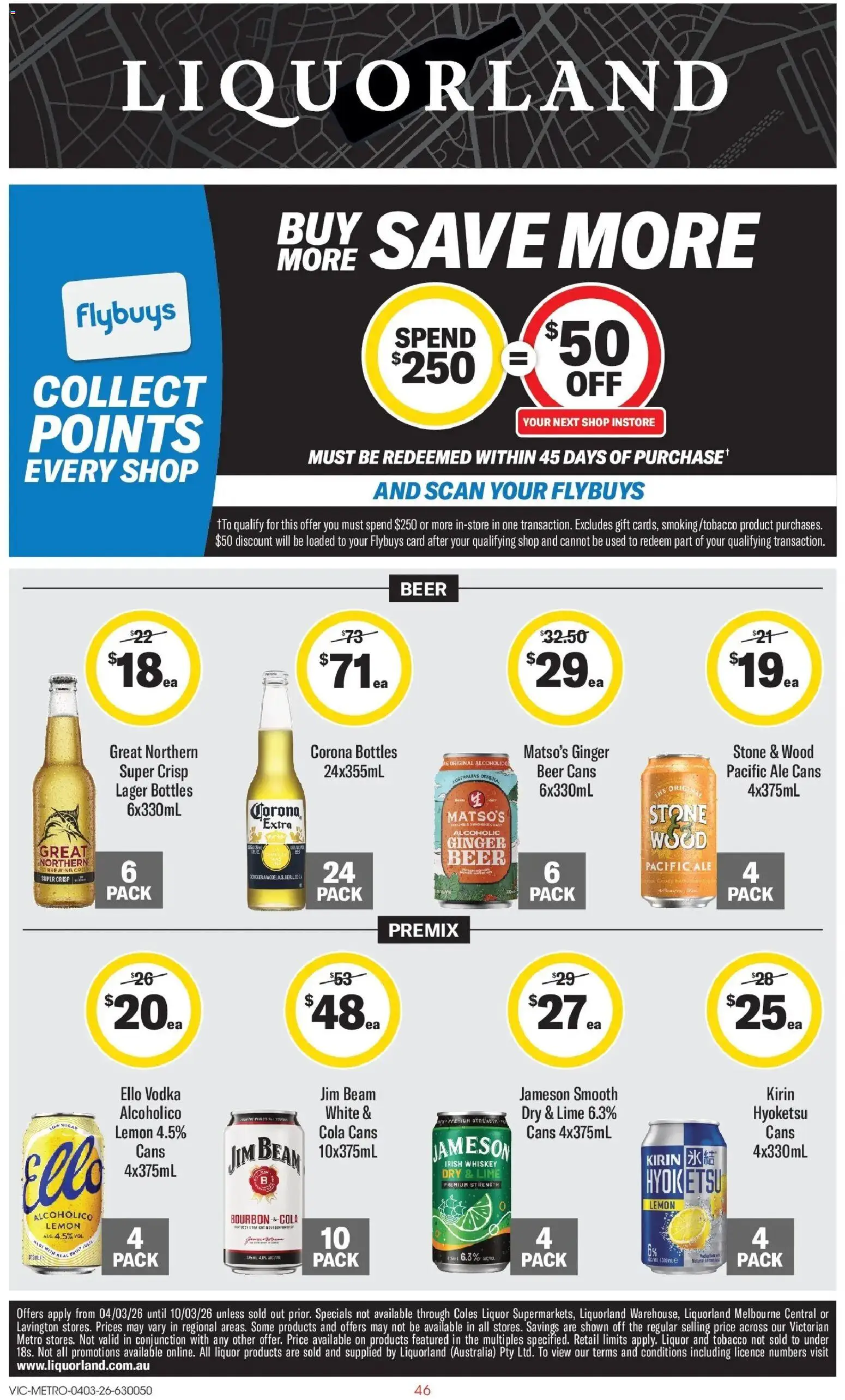 Coles catalogue - valid from 04.03.2026 | Page: 46 | Products: Ginger, Vodka, Whiskey, Lime