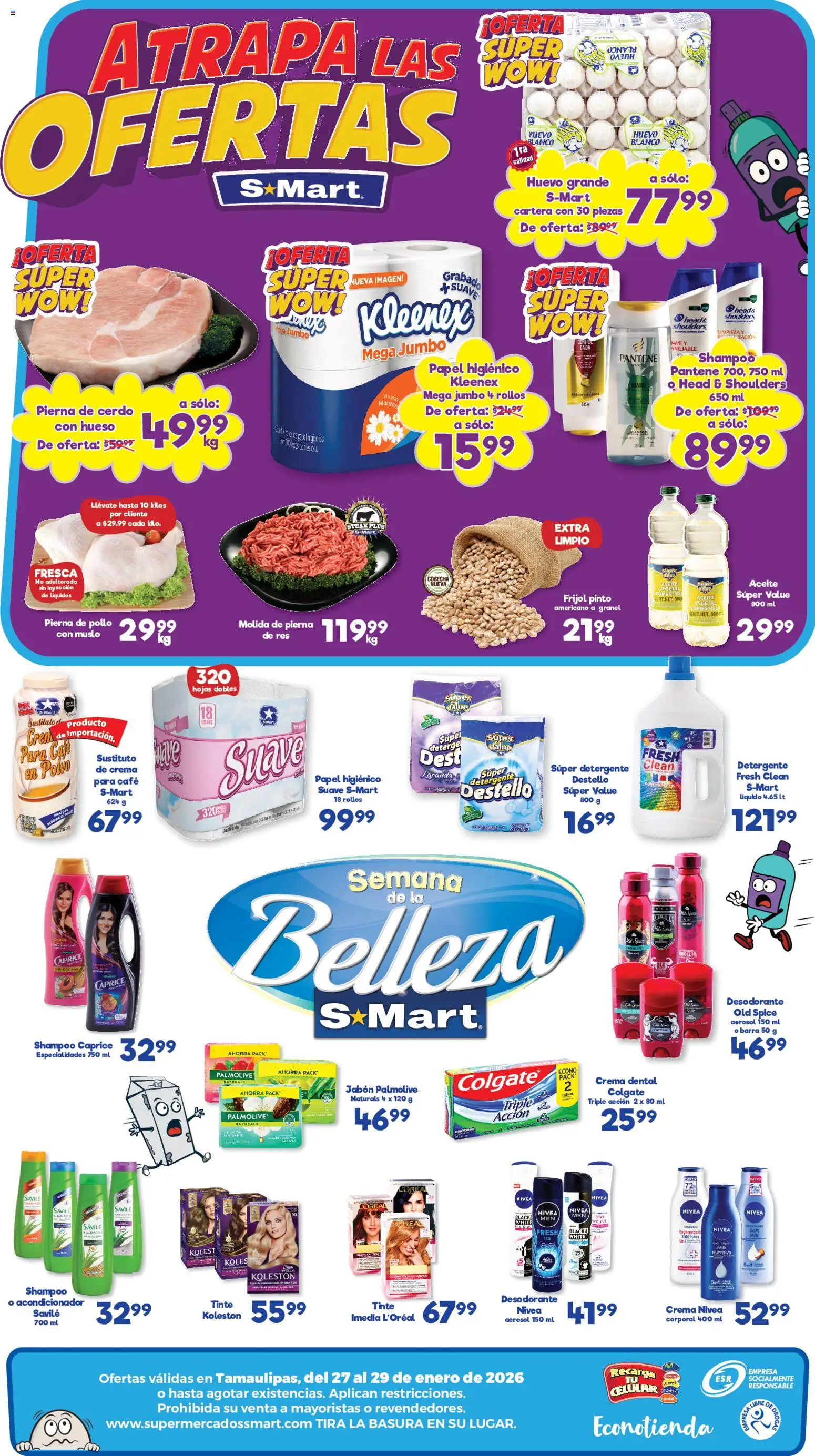 Nuevas ofertas de S-Mart válidas en toda la República Mexicana desde el 27.01.2026. ¡Encuentra las mejores ofertas en S-Mart folleto Reynosa! | Página: 2 | Productos: Detergente, Body, Polvo, Acondicionador