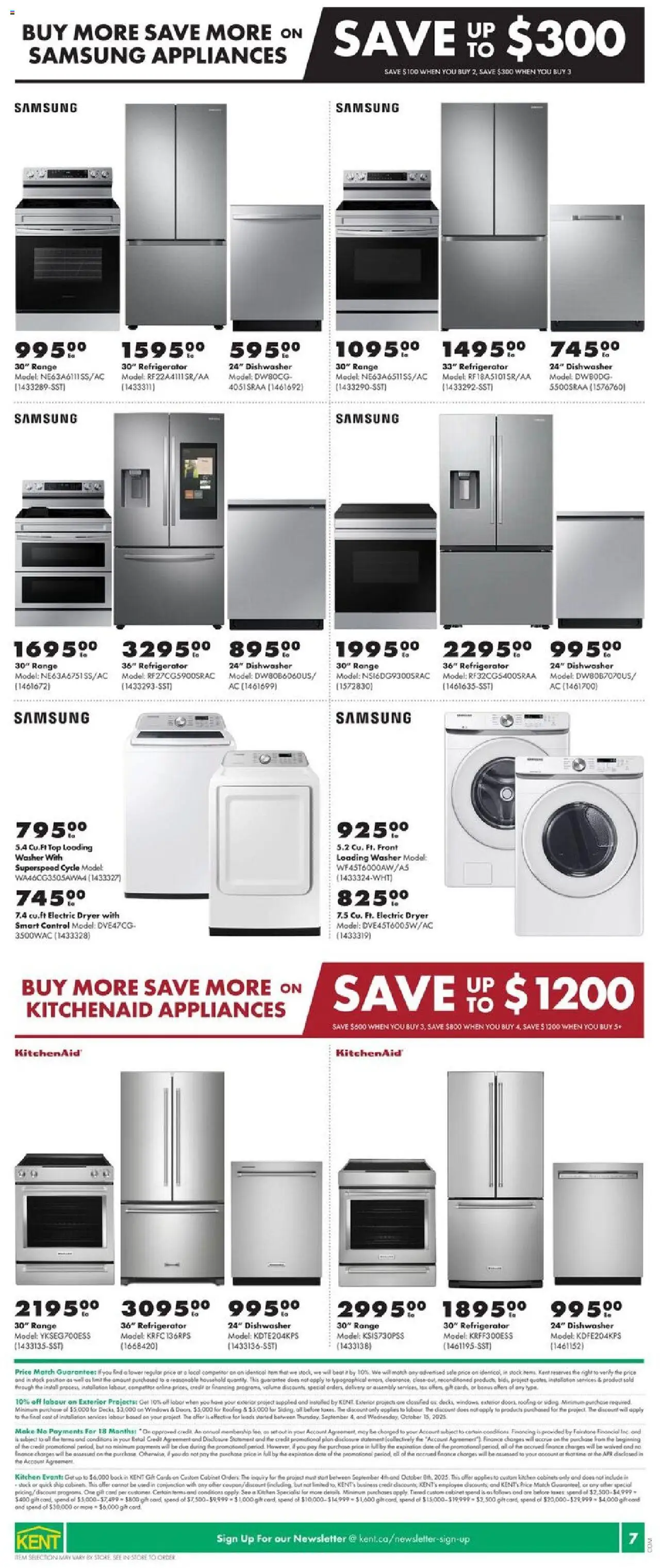 Kent flyer valid from 04.09.2025 | Page: 10 | Products: Refrigerator, Dryer, Dishwasher, Cabinet