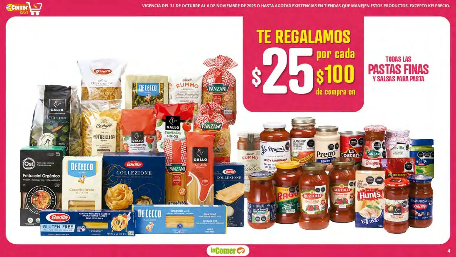 Nuevas ofertas de La Comer válidas en toda la República Mexicana desde el 31.10.2025. ¡Encuentra las mejores ofertas en La Comer folleto! | Página: 4 | Productos: Arroz, Pasta, Té