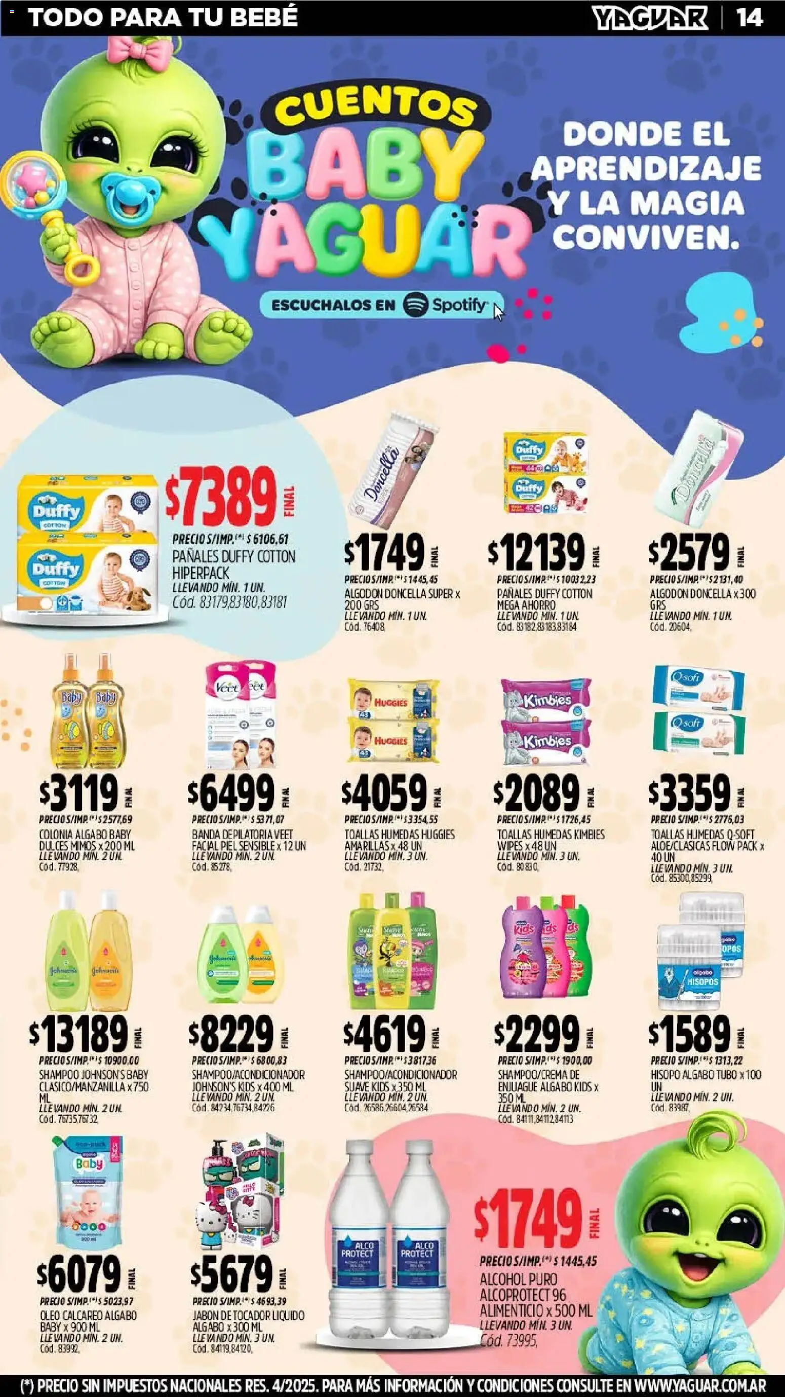 Yaguar - Oferta Semanal Salta │ válido desde el 02.03.2026 | Página: 14 | Productos: Algodón, Shampoo, Jabón, Pañales