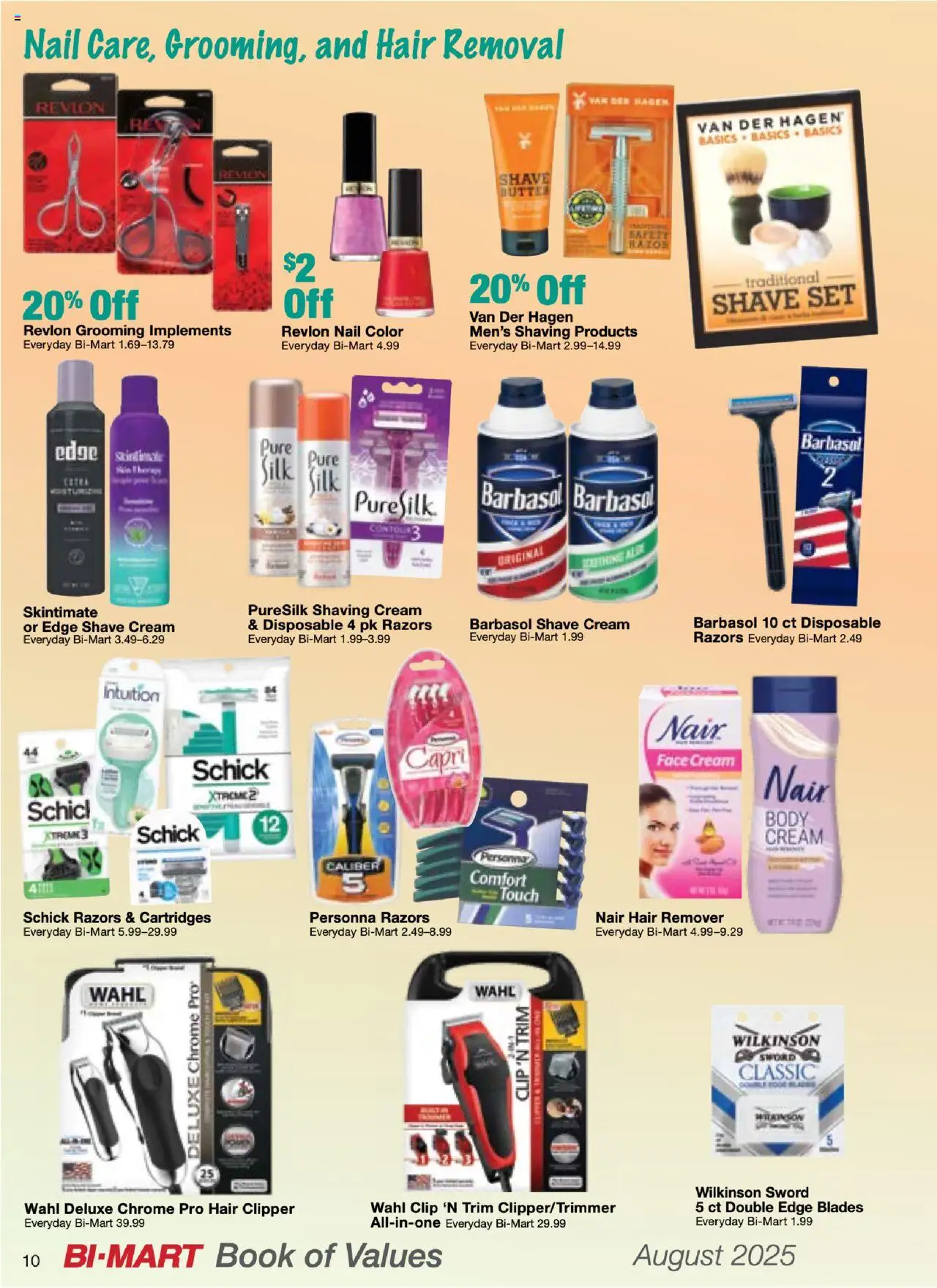 Bi-Mart August Health & Beauty Digest - valid from 01.08.2025 | Page: 10 | Products: Trim, Nail, Cream, Shaving Cream