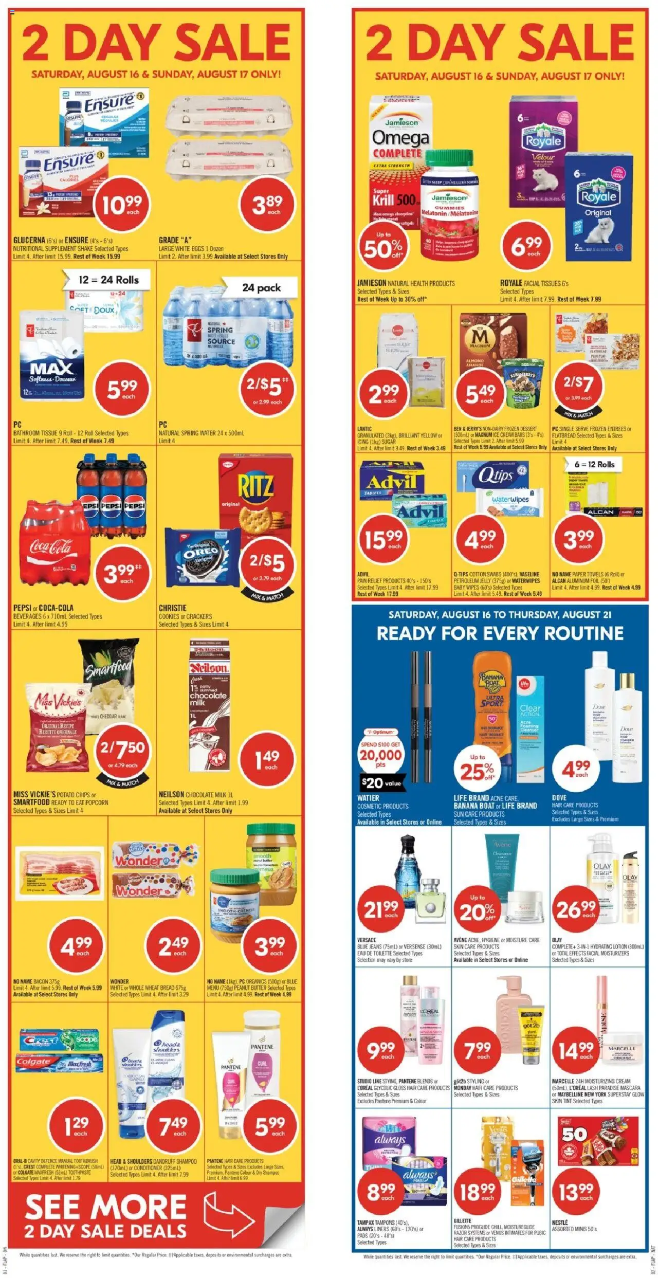 Shoppers flyer valid from 16.08.2025 | Page: 2 | Products: PC, Shampoo, Conditioner, Toilette