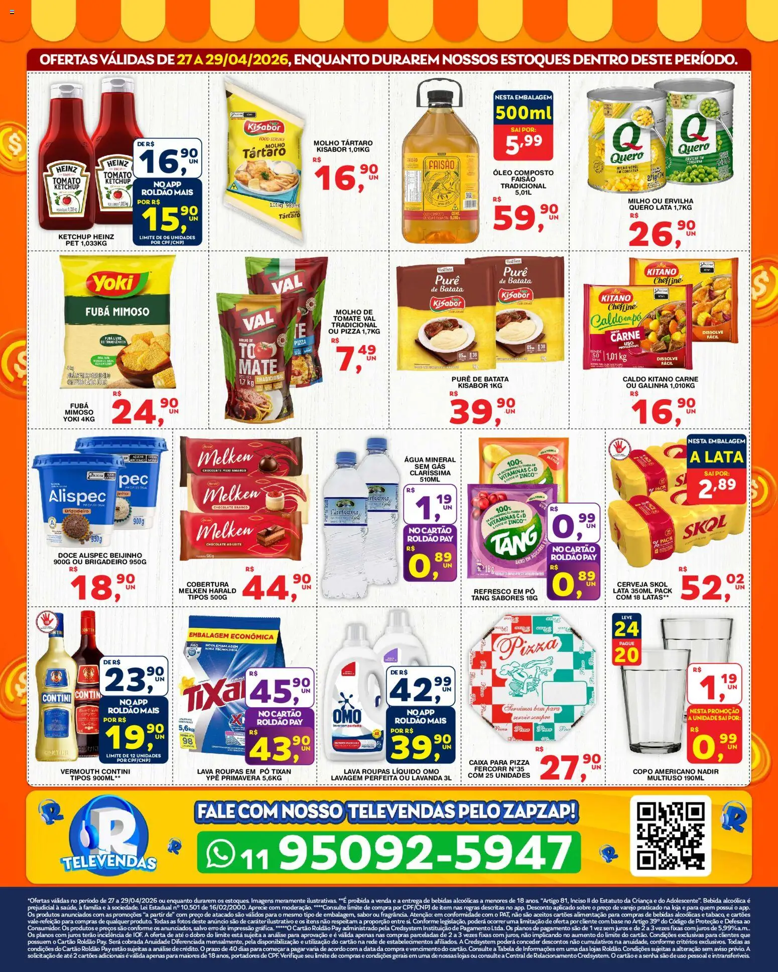 Roldão Folheto - válido de 27.04.2026 | Página: 2 | Produtos: Fubá, Pizza, Base, Roupas