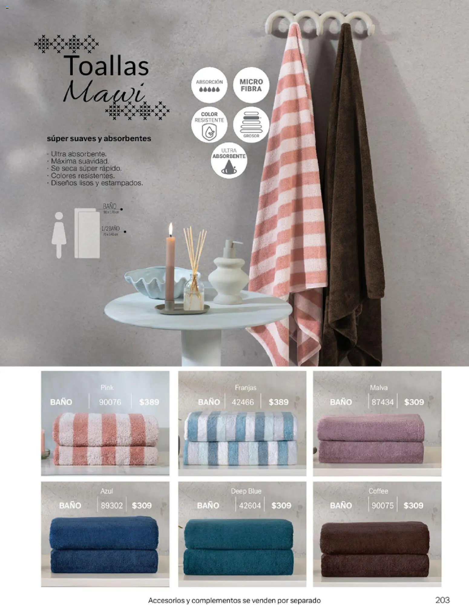 Nuevas ofertas de Vianney válidas en toda la República Mexicana desde el 06.03.2026. ¡Encuentra las mejores ofertas en Vianney catálogo Tu hogar, nuestra pasión! | Página: 205 | Productos: Toallas, Baño