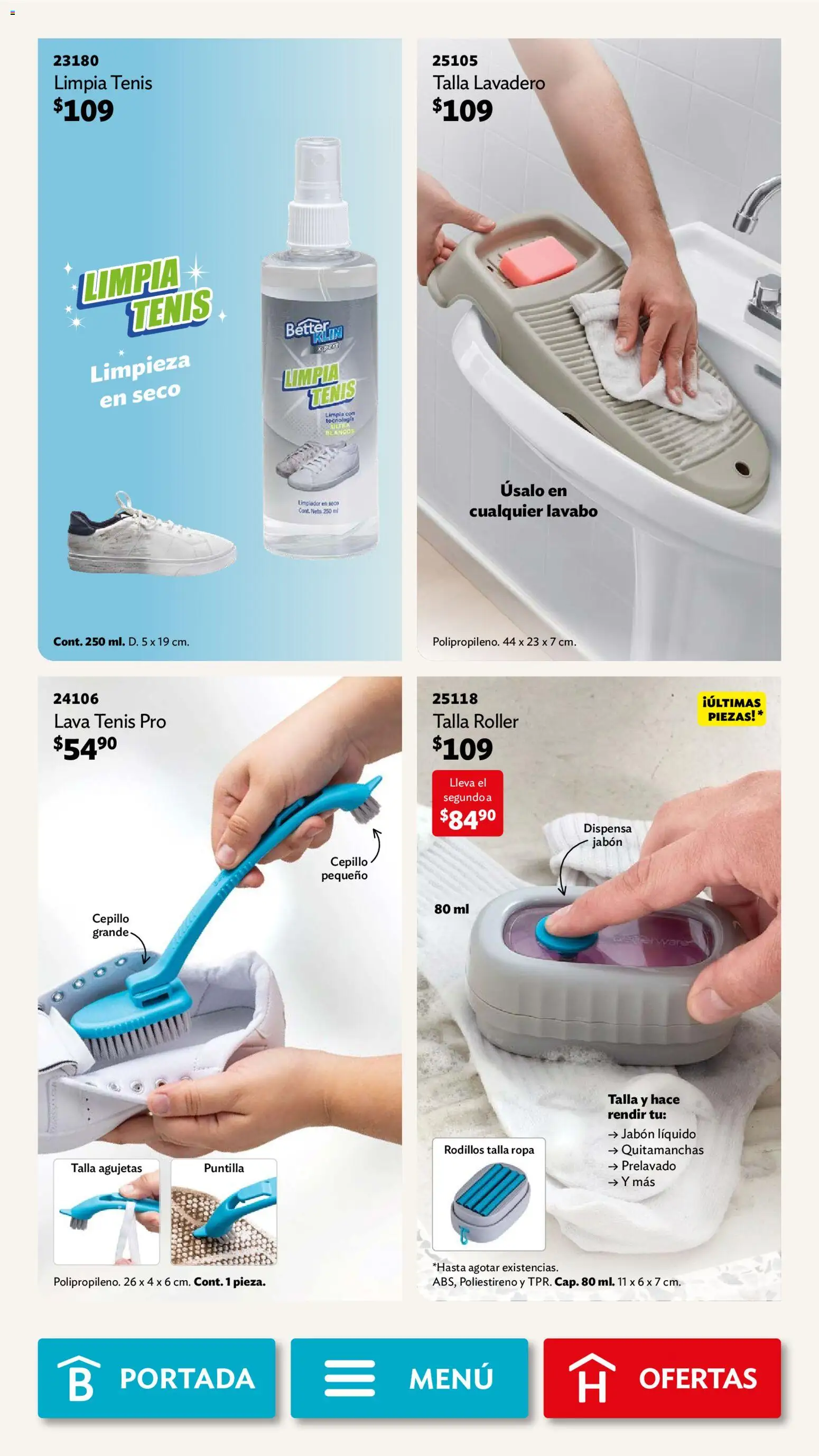 Nuevas ofertas de Betterware válidas en toda la República Mexicana desde el 01.12.2025. ¡Encuentra las mejores ofertas en Betterware campaña 12 2025! | Página: 106 | Productos: Quitamanchas, Lavadero, Tenis, Lavabo