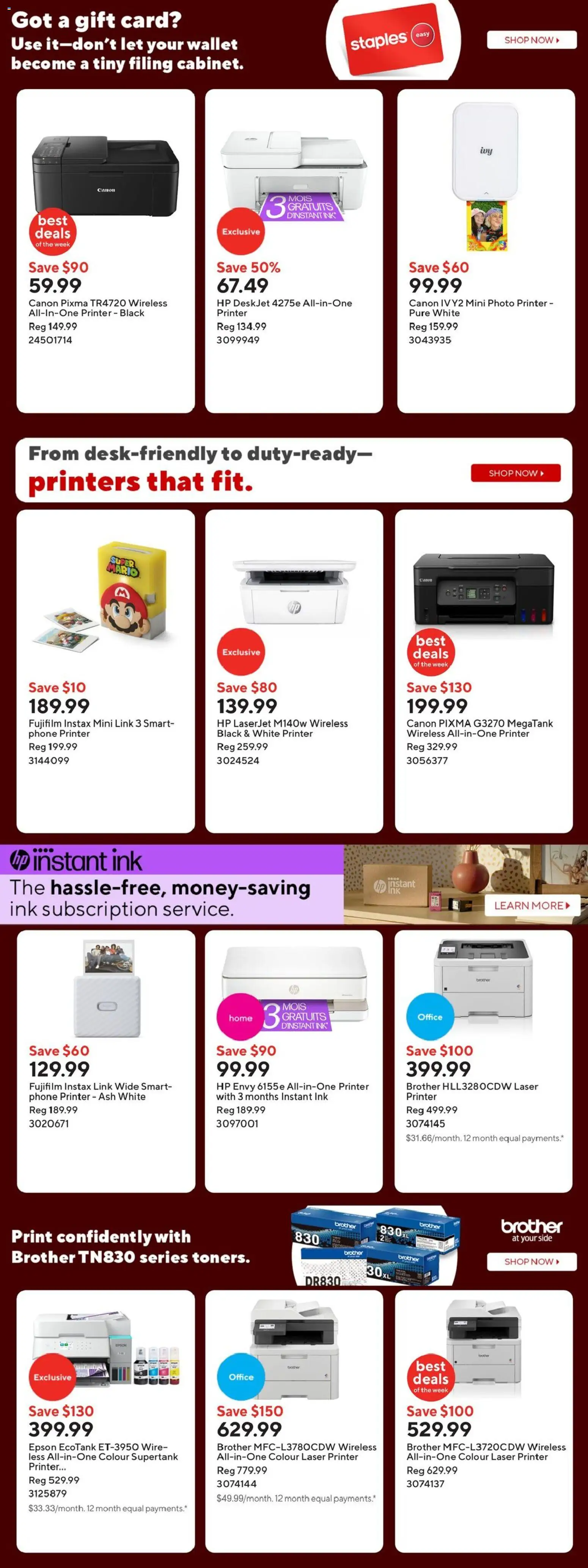 Staples flyer valid from 25.12.2025 | Page: 9 | Products: Wallet, Phone, Printer