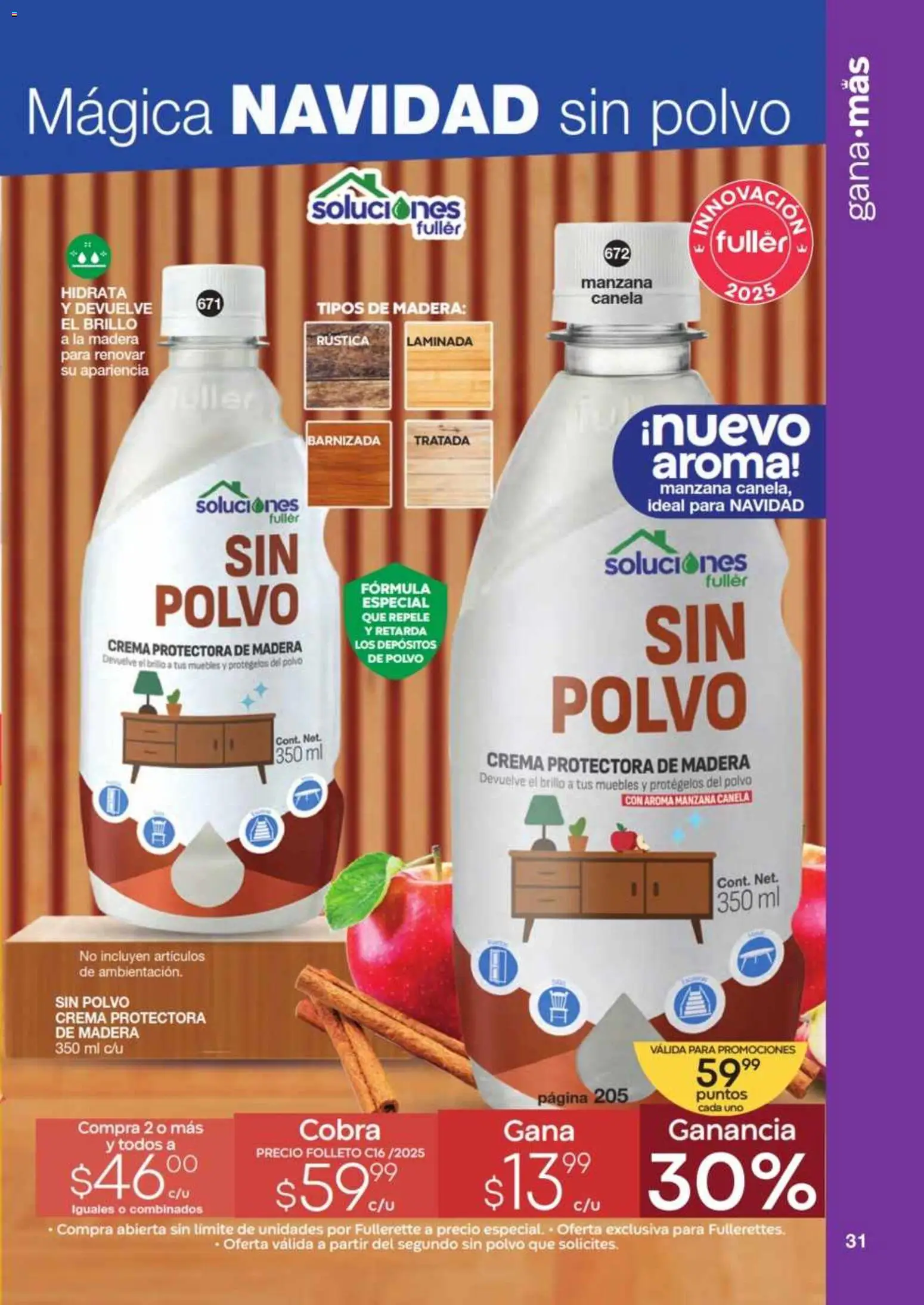 Nuevas ofertas de Fuller válidas en toda la República Mexicana desde el 12.11.2025. ¡Encuentra las mejores ofertas en Fuller Revista Gana Más C16! | Página: 31 | Productos: Crema, Manzana, Brillo, Polvo