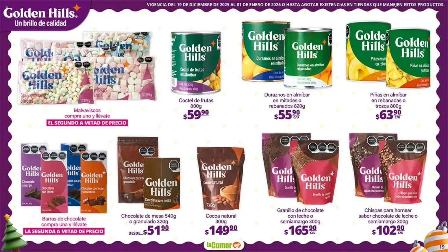 Nuevas ofertas de La Comer válidas en toda la República Mexicana desde el 19.12.2025. ¡Encuentra las mejores ofertas en La Comer folleto Navidad! | Página: 19 | Productos: Leche, Brillo, Chocolate, Mesa