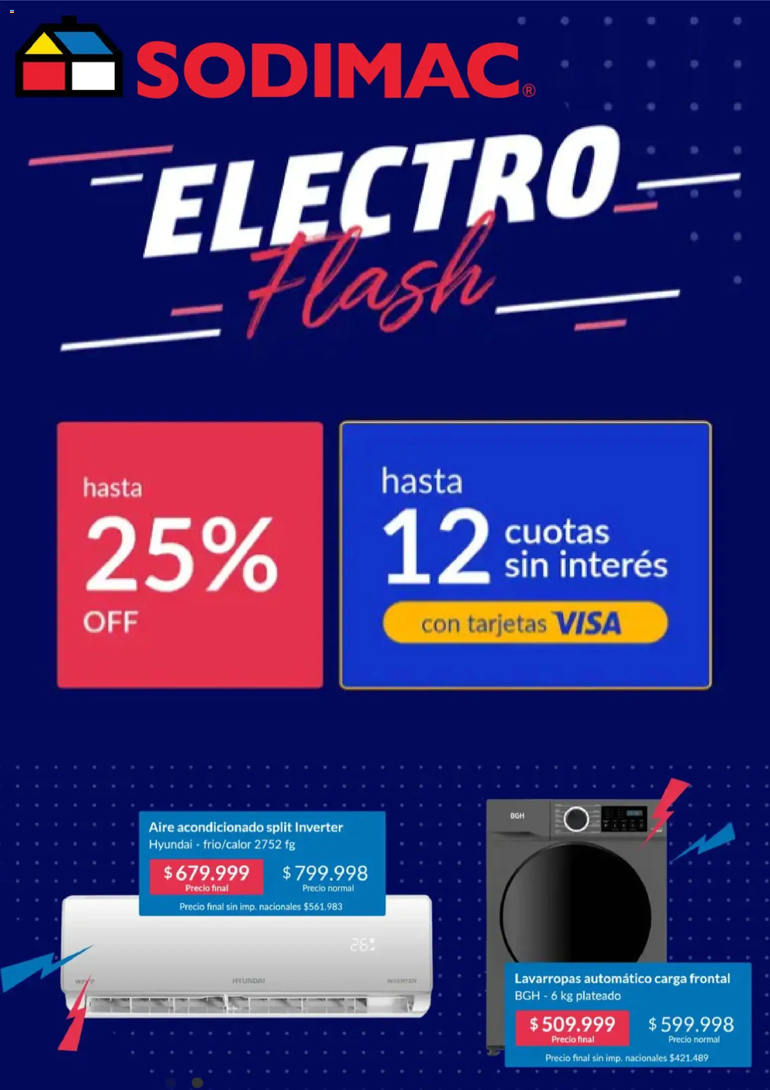 Sodimac catálogo │ válido desde el 10.03.2026 | Página: 1 | Productos: Aire acondicionado, Lavarropas