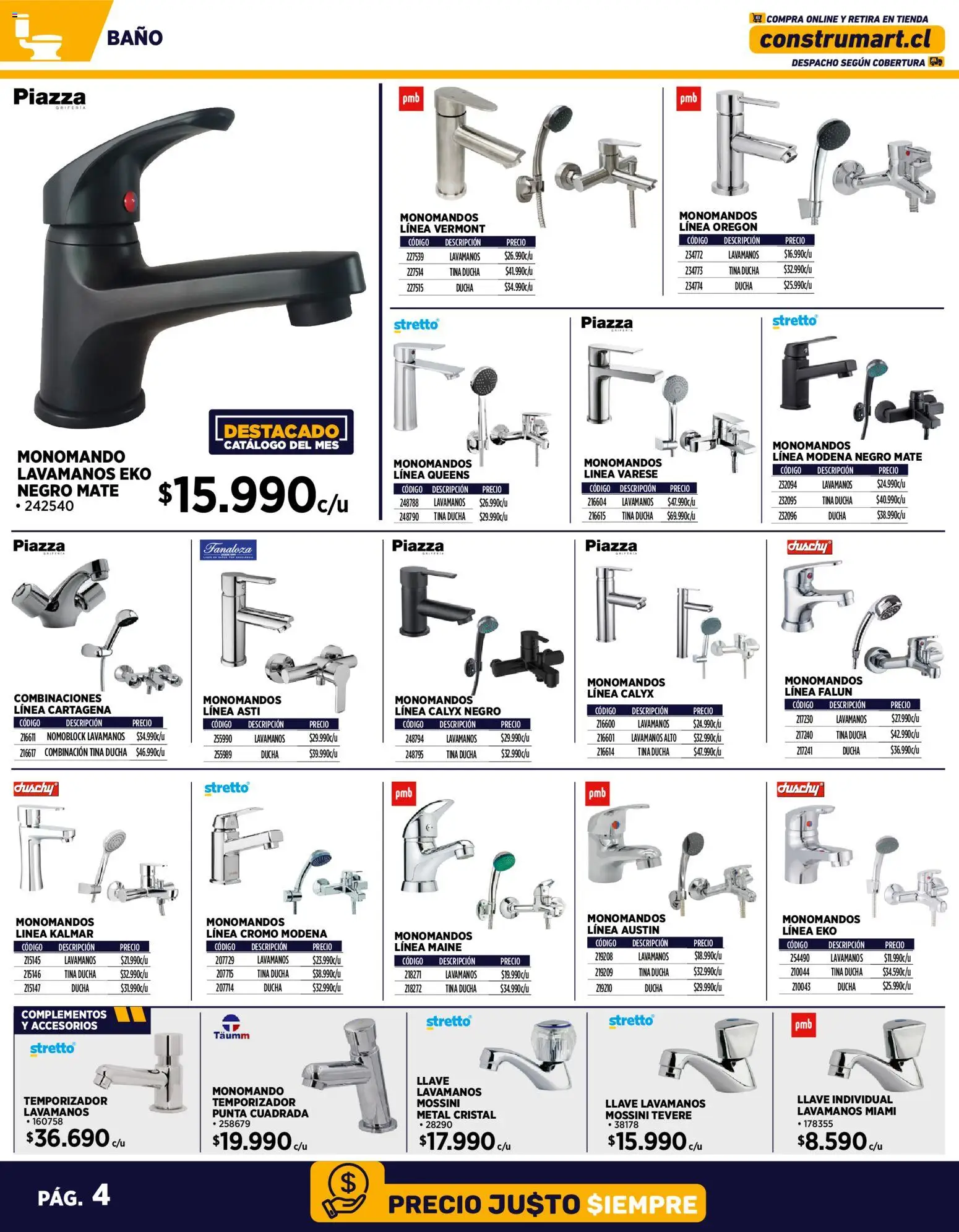 Construmart Ofertas │ válido desde el 01.01.2026 | Página: 4 | Productos: Ducha, Mate, Llave, Individual