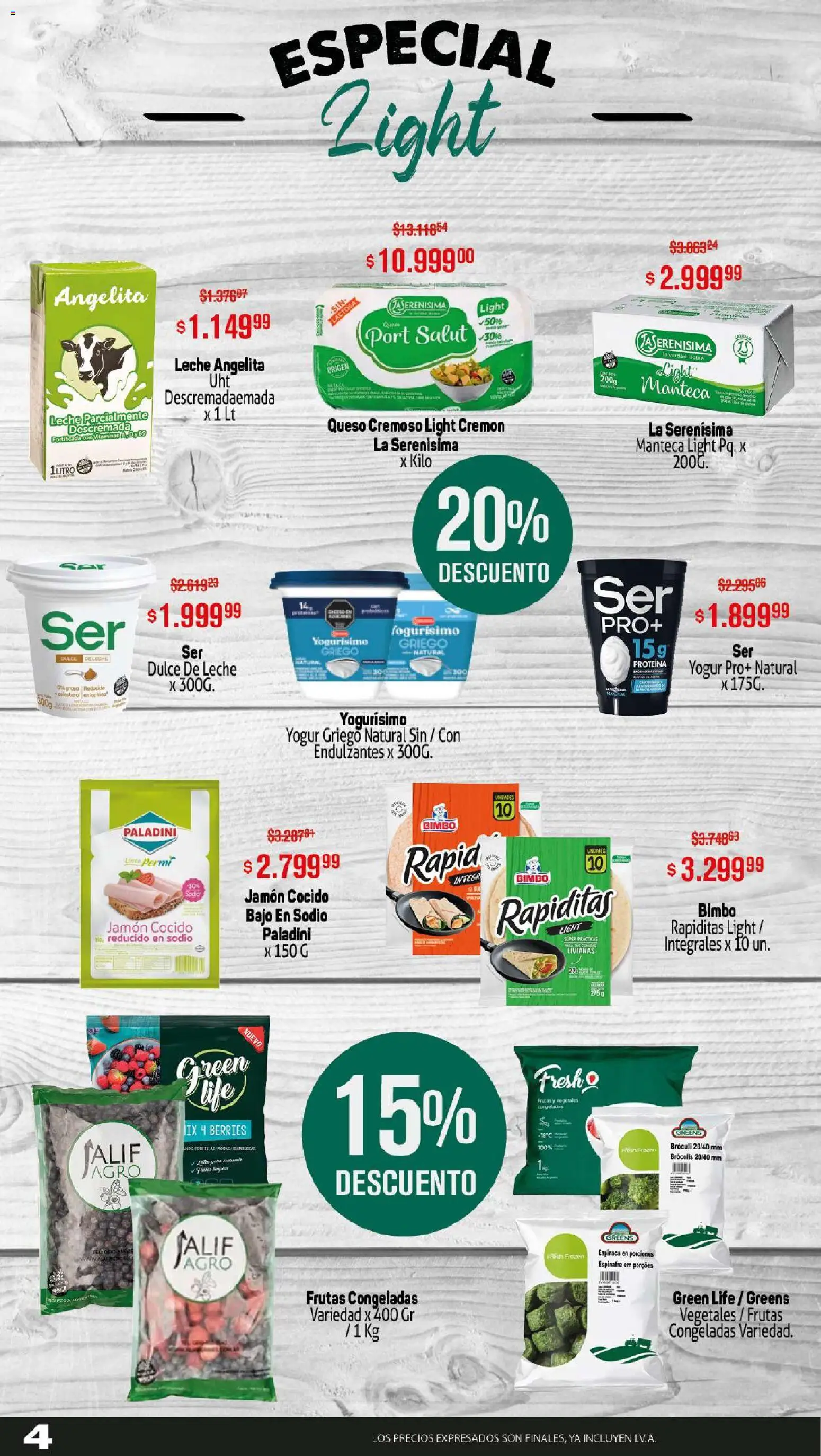 Makro ofertas │ válido desde el 27.11.2025 | Página: 4 | Productos: Leche, Manteca, Jamón, Espinaca