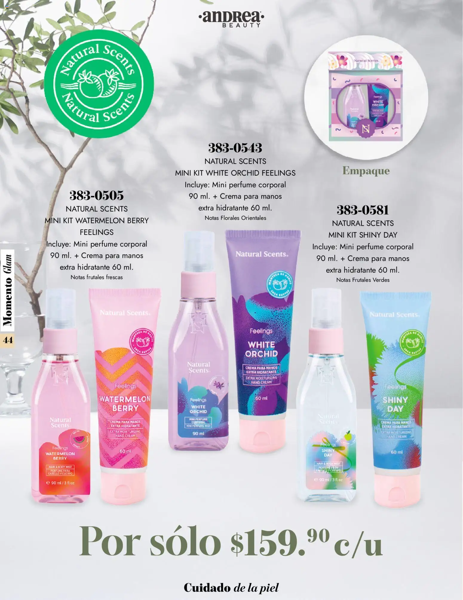 Nuevas ofertas de Andrea válidas en toda la República Mexicana desde el 26.10.2025. ¡Encuentra las mejores ofertas en Andrea catálogo Momento Glam! | Página: 44 | Productos: Crema, Body, Perfume