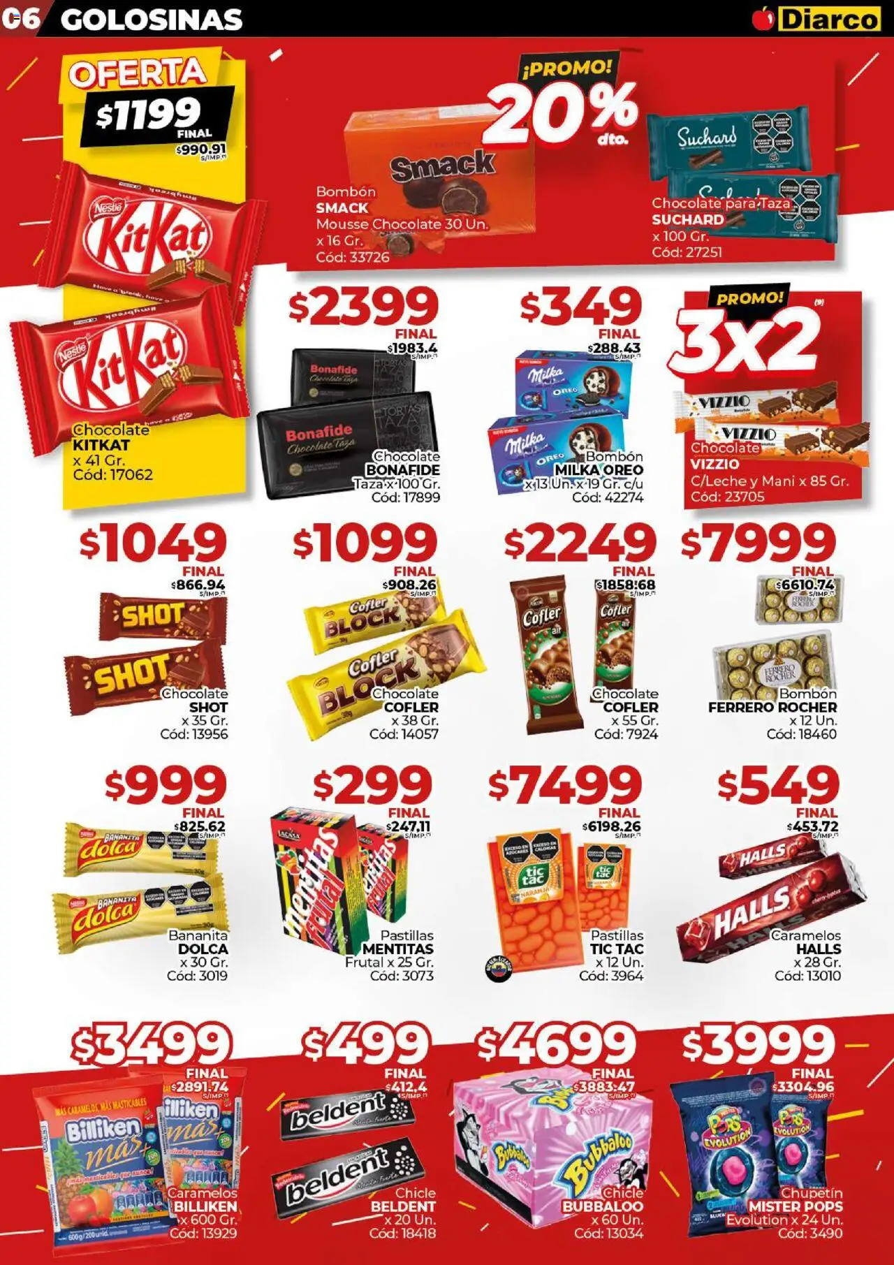 Diarco - Ofertas GBA │ válido desde el 08.09.2025 | Página: 6 | Productos: Taza, Mani, Chicle, Golosinas