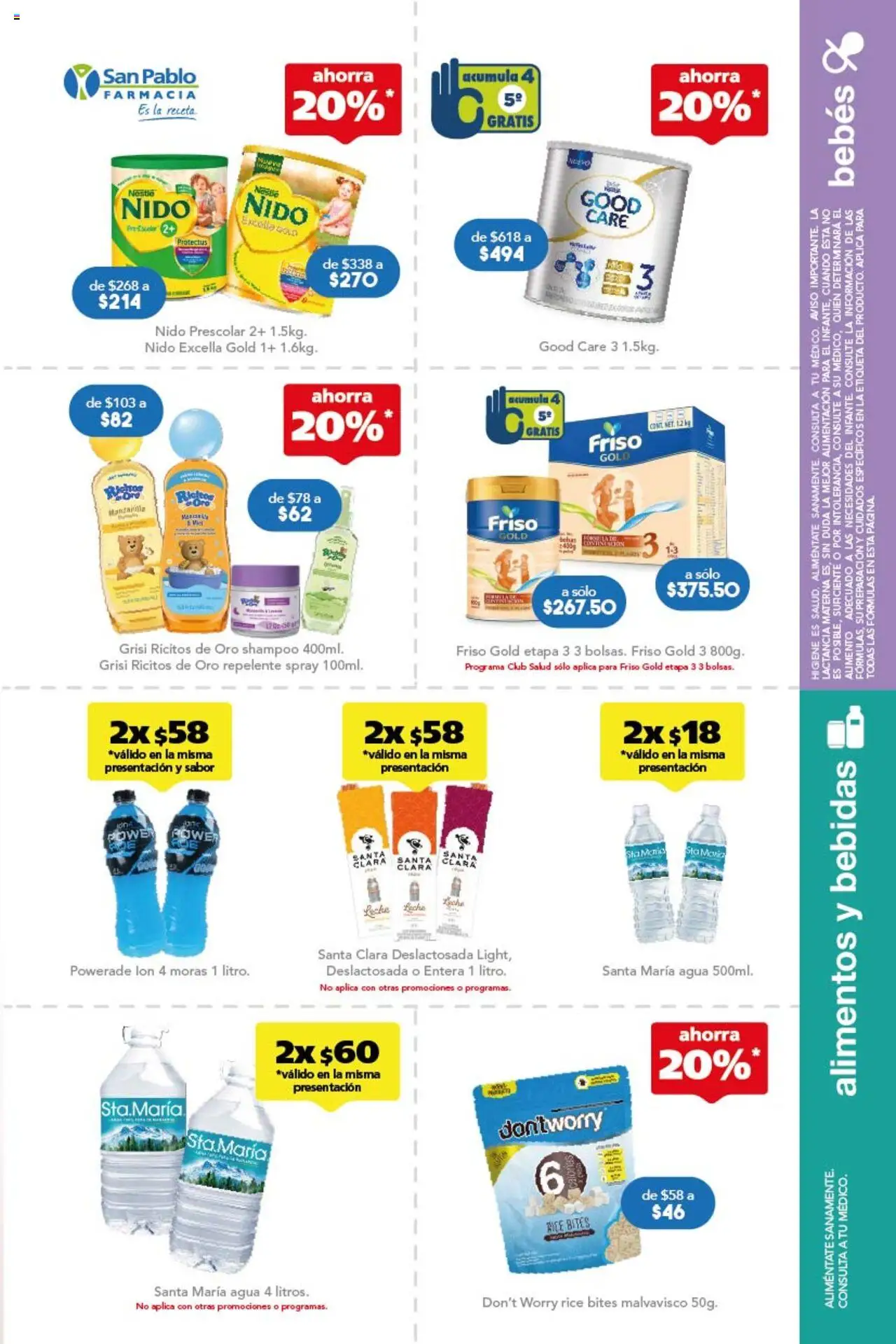 Nuevas ofertas de Farmacia San Pablo válidas en toda la República Mexicana desde el 10.08.2025. ¡Encuentra las mejores ofertas en Farmacia San Pablo catálogo! | Página: 9 | Productos: Agua, Leche, Repelente