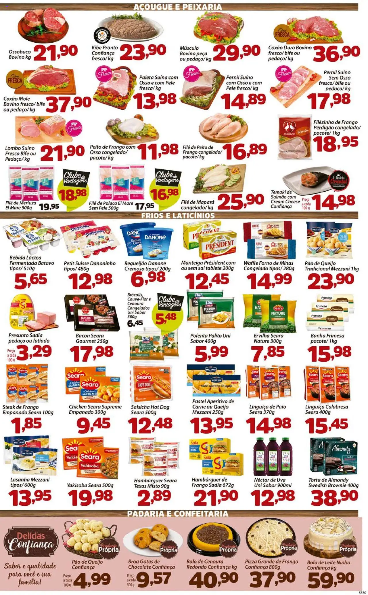 Confiança Folheto - válido de 05.08.2025 | Página: 3 | Produtos: Manteiga, Pizza, Carne, Cenoura