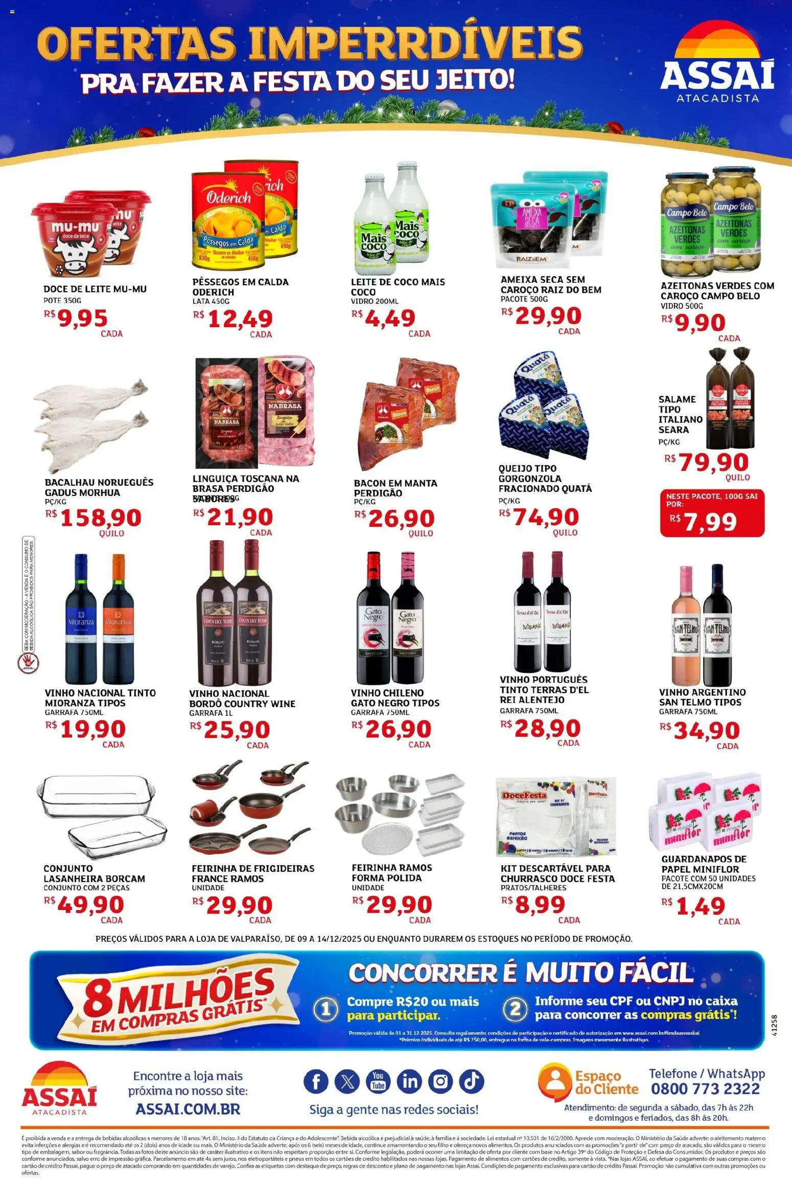 Assaí Atacadista Folheto - válido de 09.12.2025 | Página: 2 | Produtos: Azeitonas, Vinho, Pneus, Leite de coco