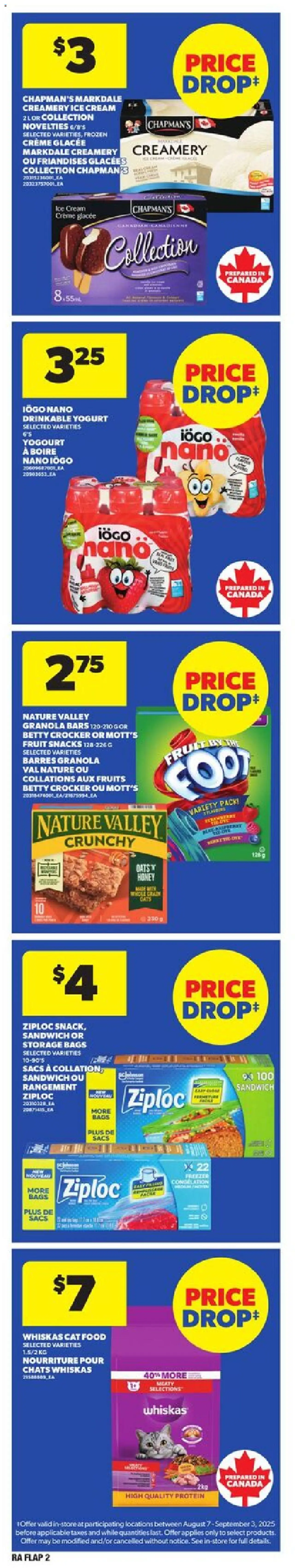 Atlantic Superstore flyer valid from 14.08.2025 | Page: 2 | Products: Cream, Ice cream, Yogurt